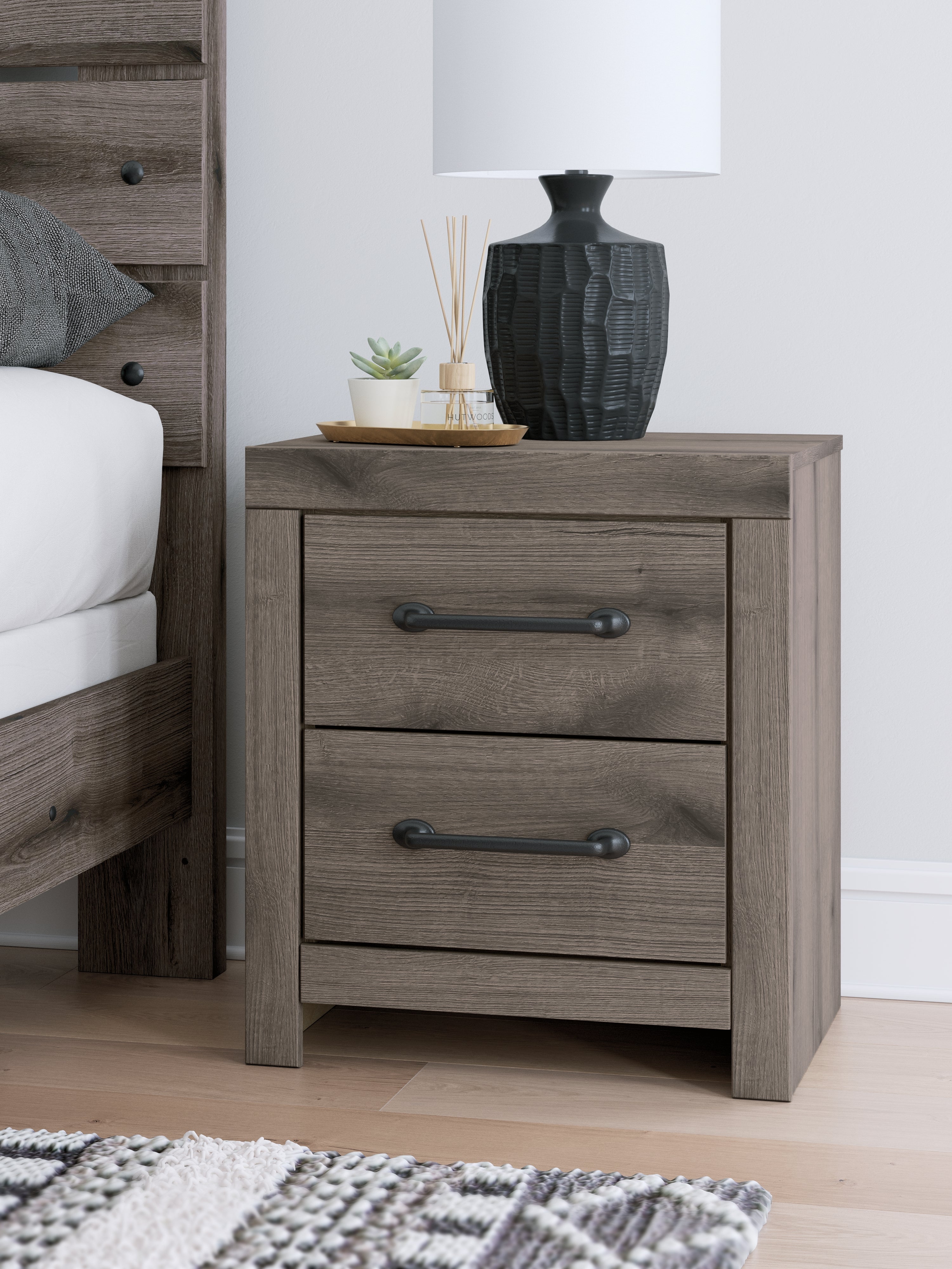 Prime Furniture - Ashley Furniture - Graystorm Bedroom - Twin Panel Storage Bed / Brown Gray - PCB2405B18