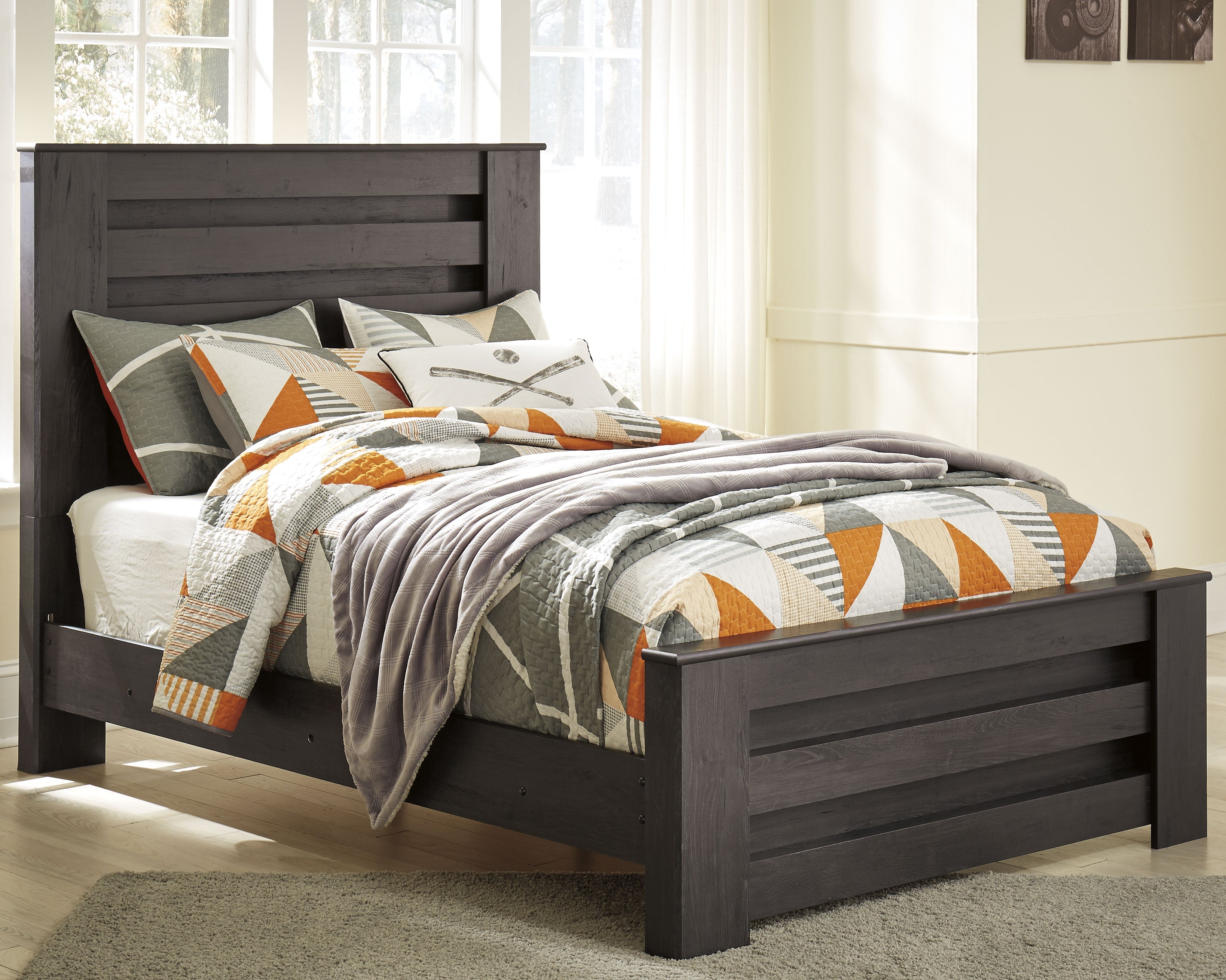 Prime Furniture - Ashley Furniture - Brinxton Bedroom - Full Panel Bed / Charcoal - B249B5