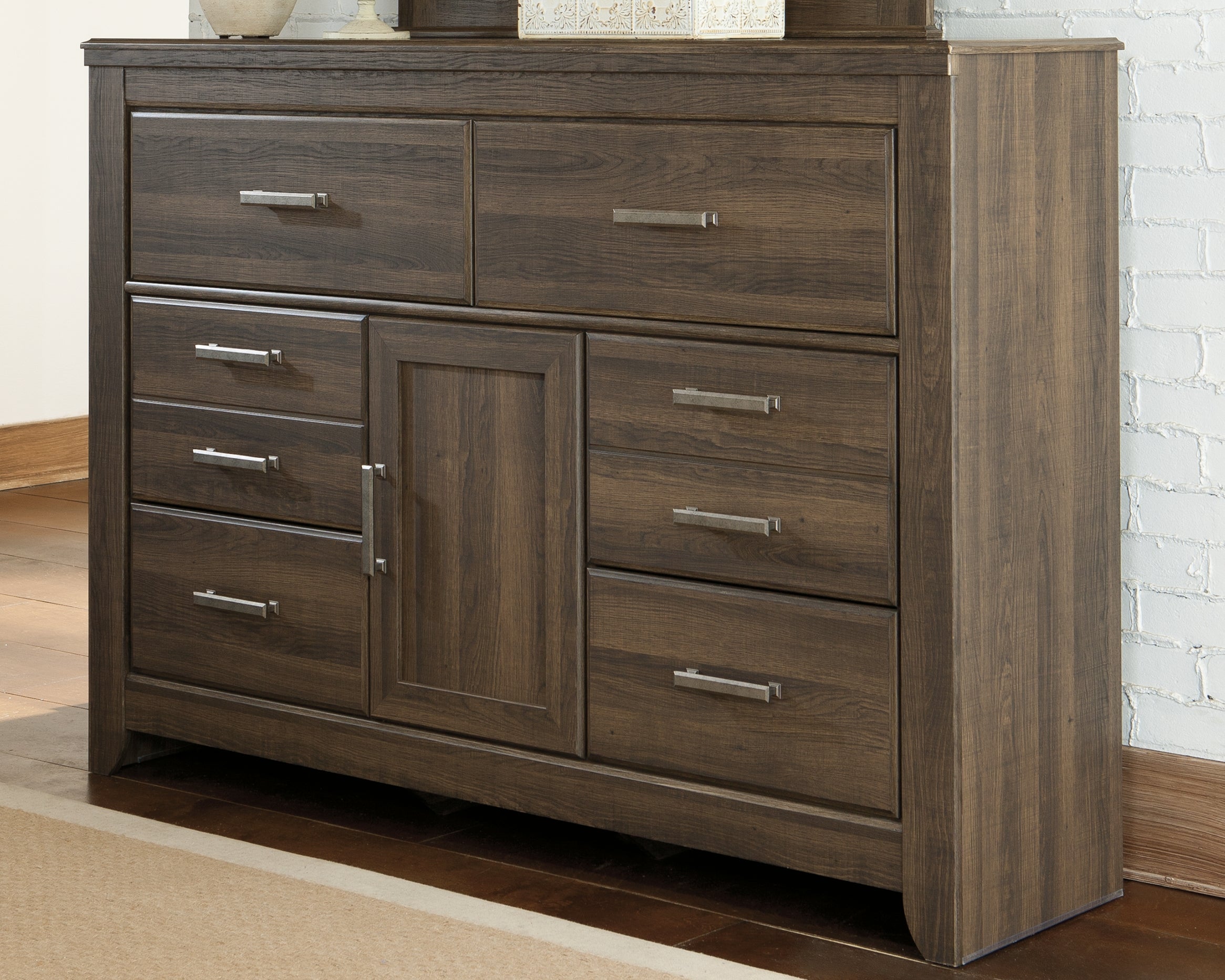 Prime Furniture - Ashley Furniture - Juararo Bedroom - Six Drawer Dresser / Dark Brown - B251-31