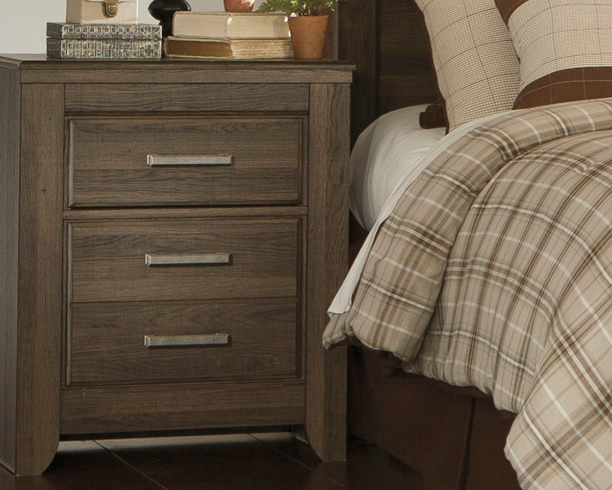 Prime Furniture - Ashley Furniture - Juararo Bedroom - Queen Panel Bed / Dark Brown - B251B6