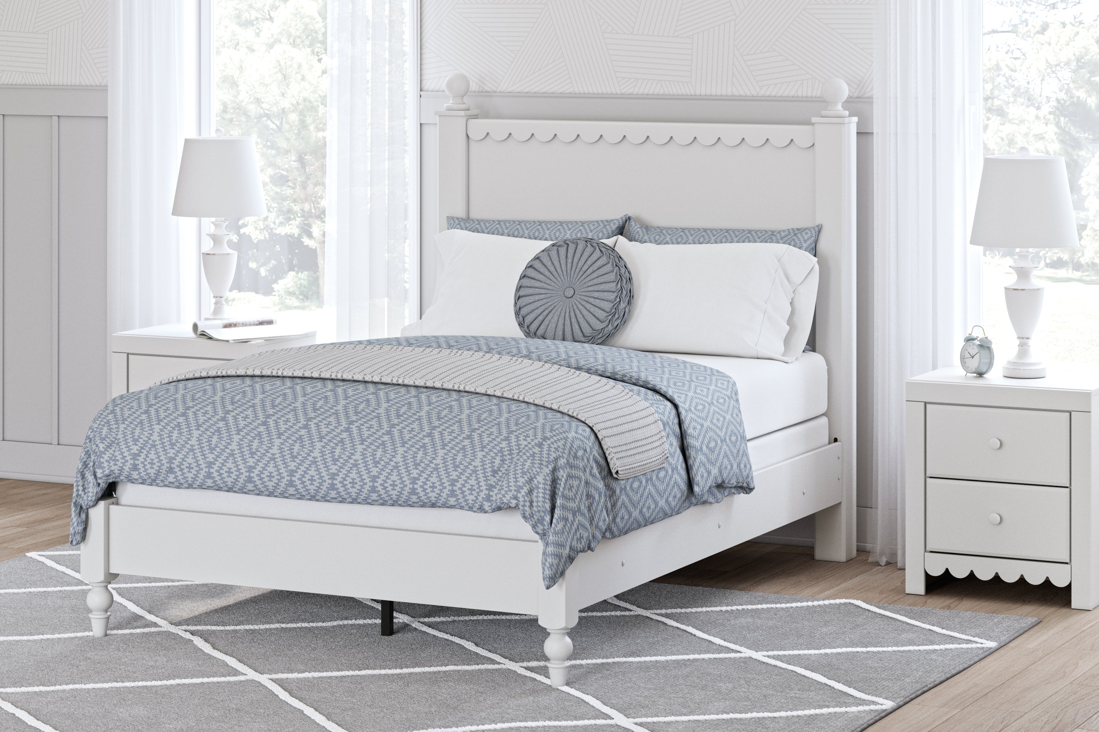 Prime Furniture - Ashley Furniture - Mollviney Bedroom - Full Panel Bed / White - B2540B3