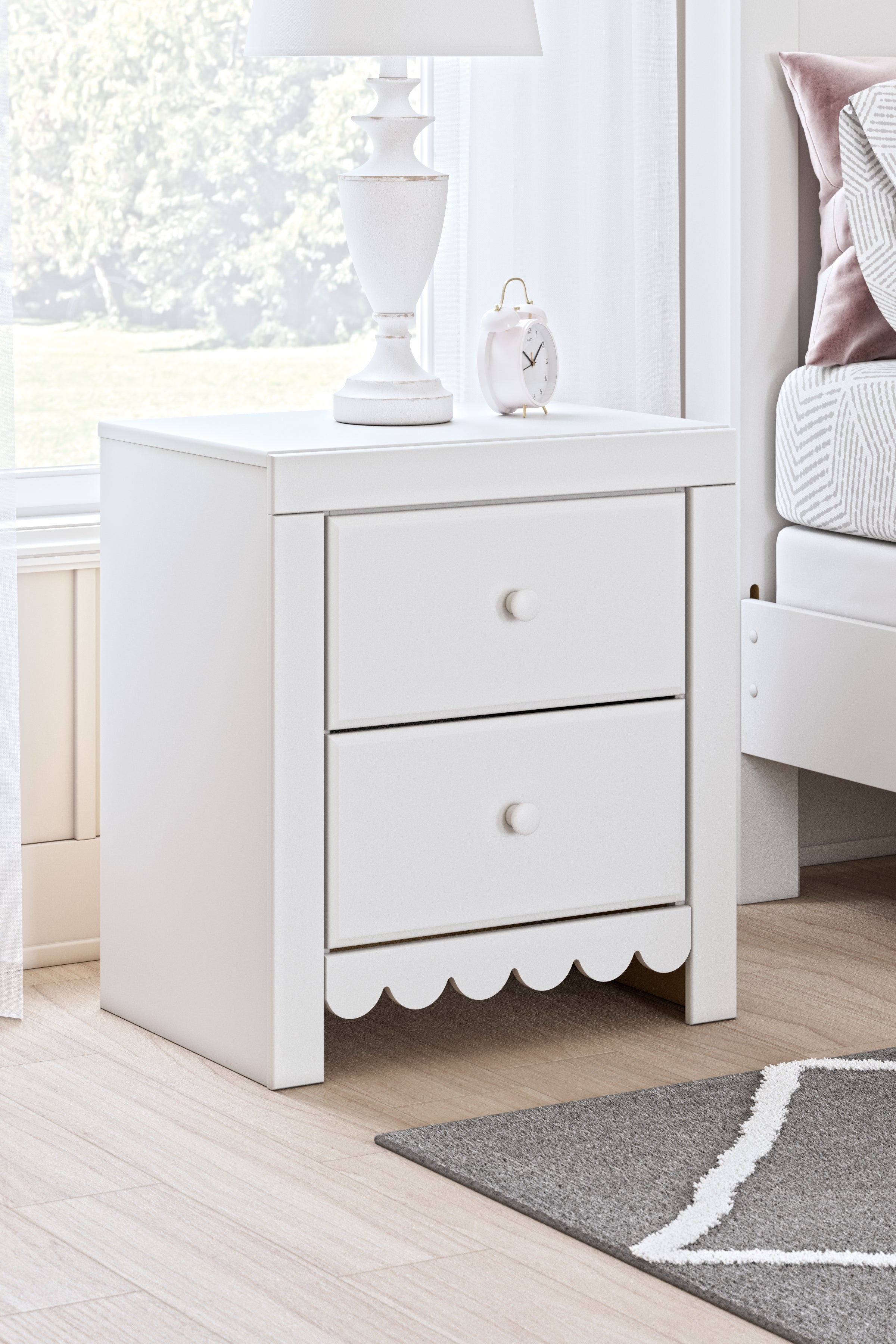 Prime Furniture - Ashley Furniture - Mollviney Bedroom - Full Panel Storage Bed / White - B2540B7