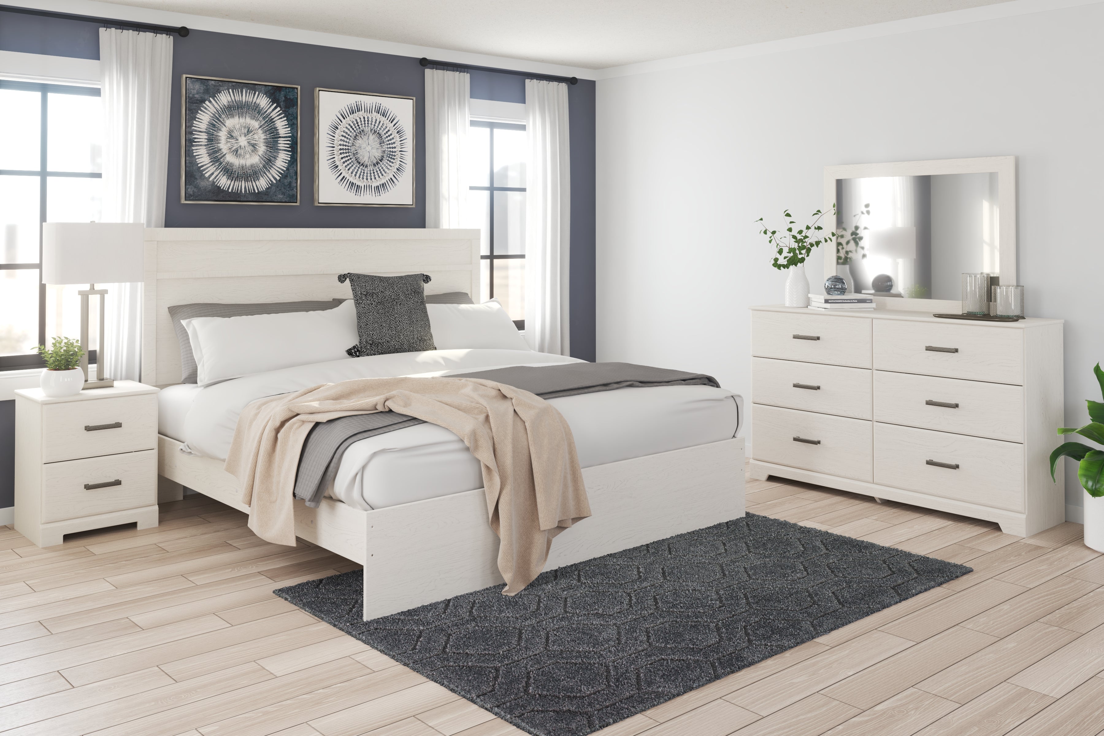 Prime Furniture - Ashley Furniture - Stelsie Bedroom - Two Drawer Night Stand / White - B2588-92