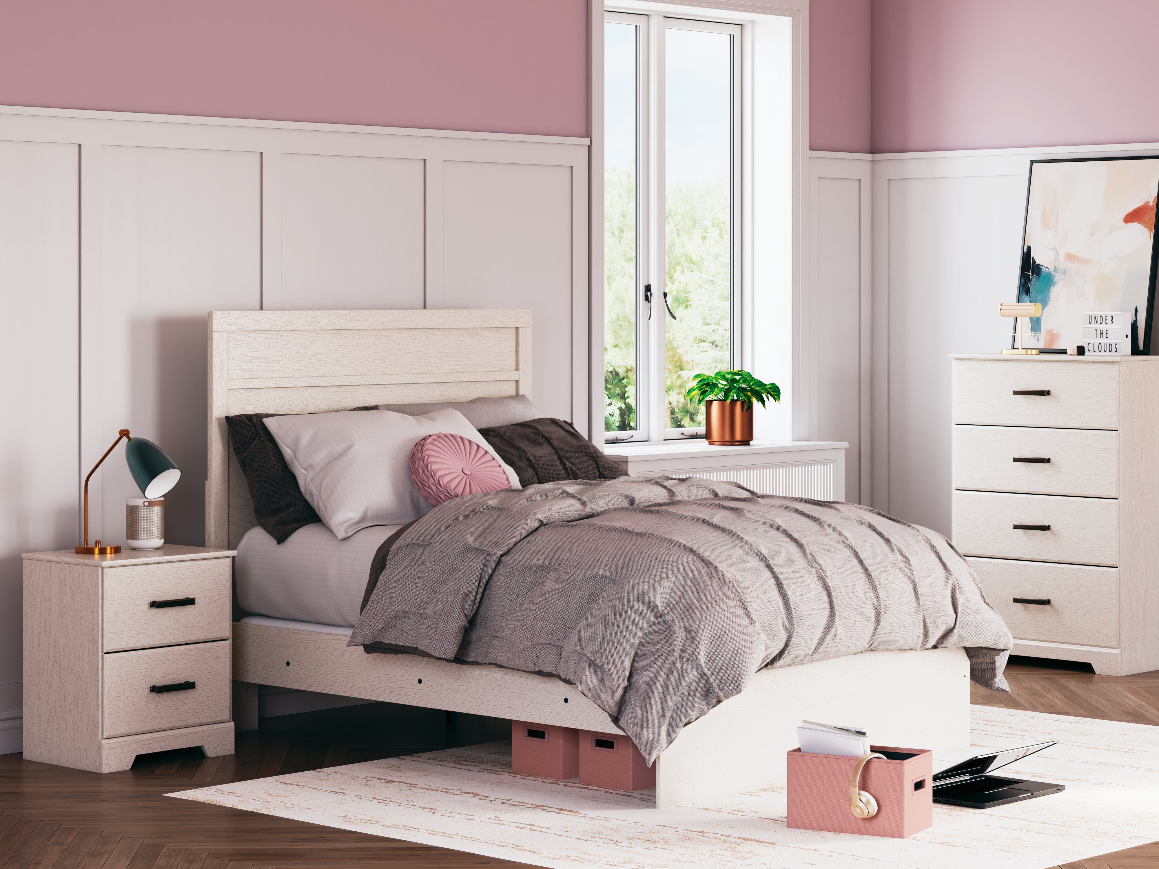 Prime Furniture - Ashley Furniture - Stelsie Bedroom - Full Panel Bed / White - B2588B4