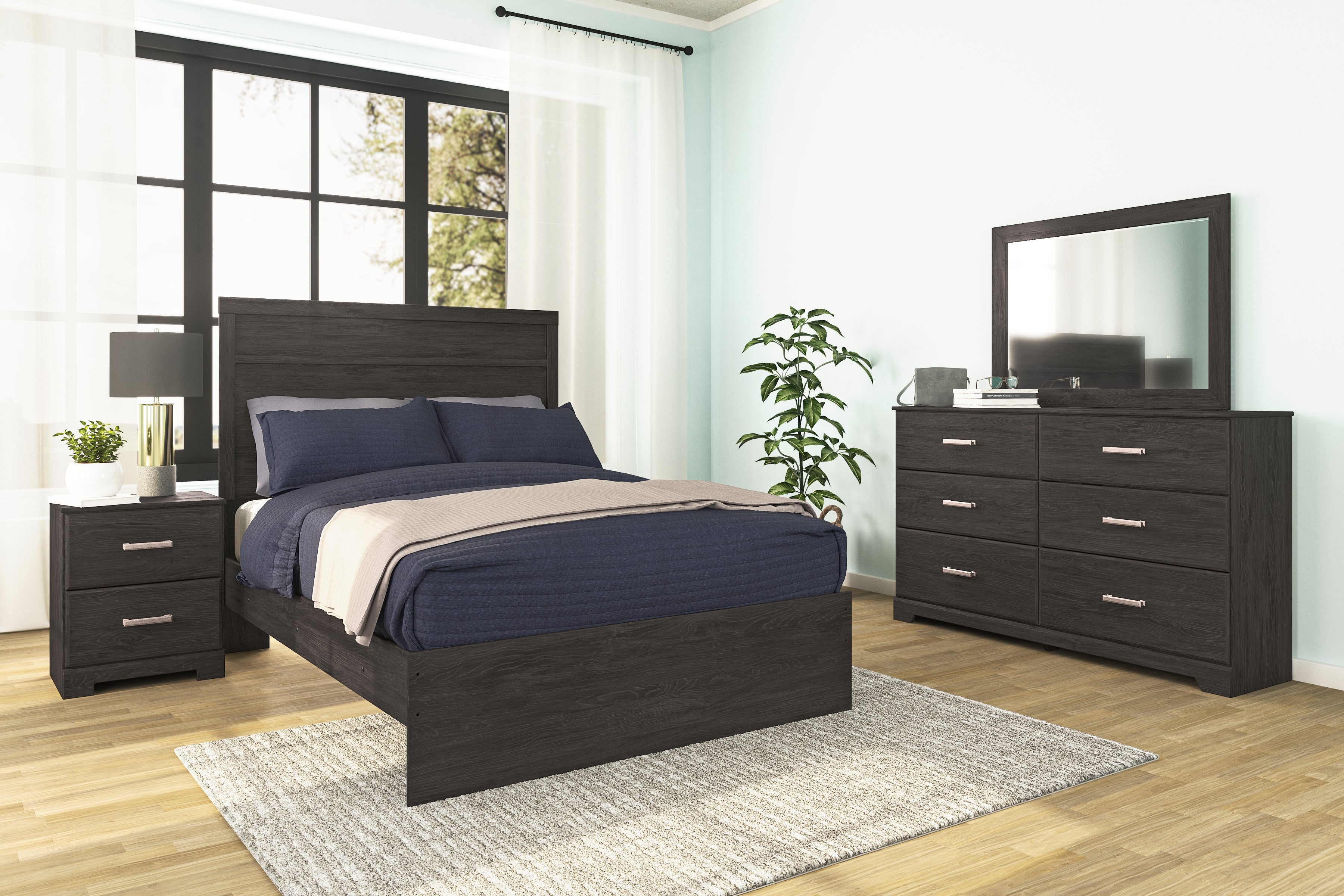 Prime Furniture - Ashley Furniture - Belachime Bedroom - Dresser and Mirror / Charcoal - B2589B1