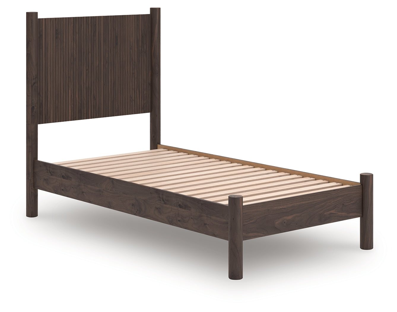 Prime Furniture - Ashley Furniture - Pamytta Bedroom - Twin Panel Platform Bed / Brown - PCB2614B2