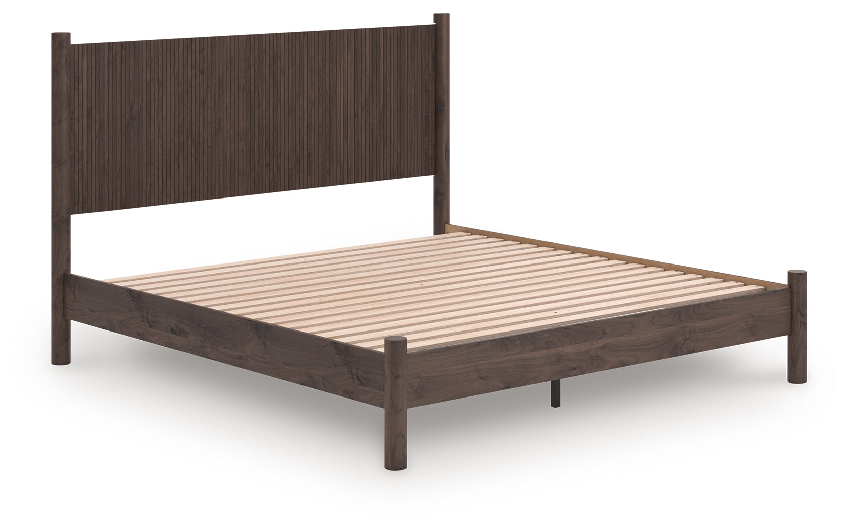 Prime Furniture - Ashley Furniture - Pamytta Bedroom - King Panel Platform Bed / Brown - PCB2614B27