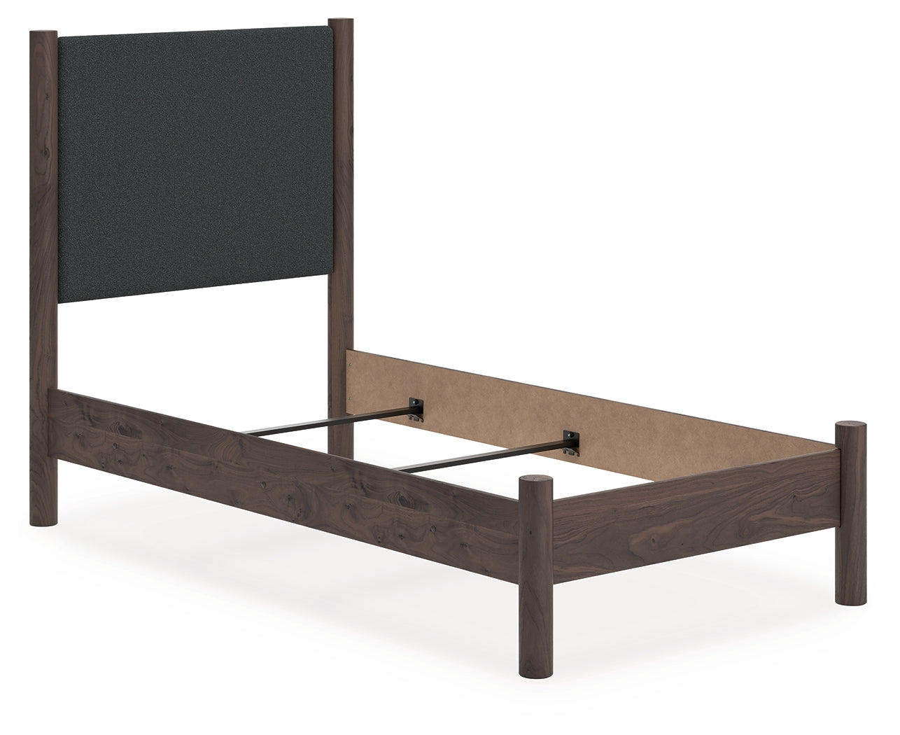 Prime Furniture - Ashley Furniture - Pamytta Bedroom - Twin Upholstered Panel Bed / Brown - PCB2614B20