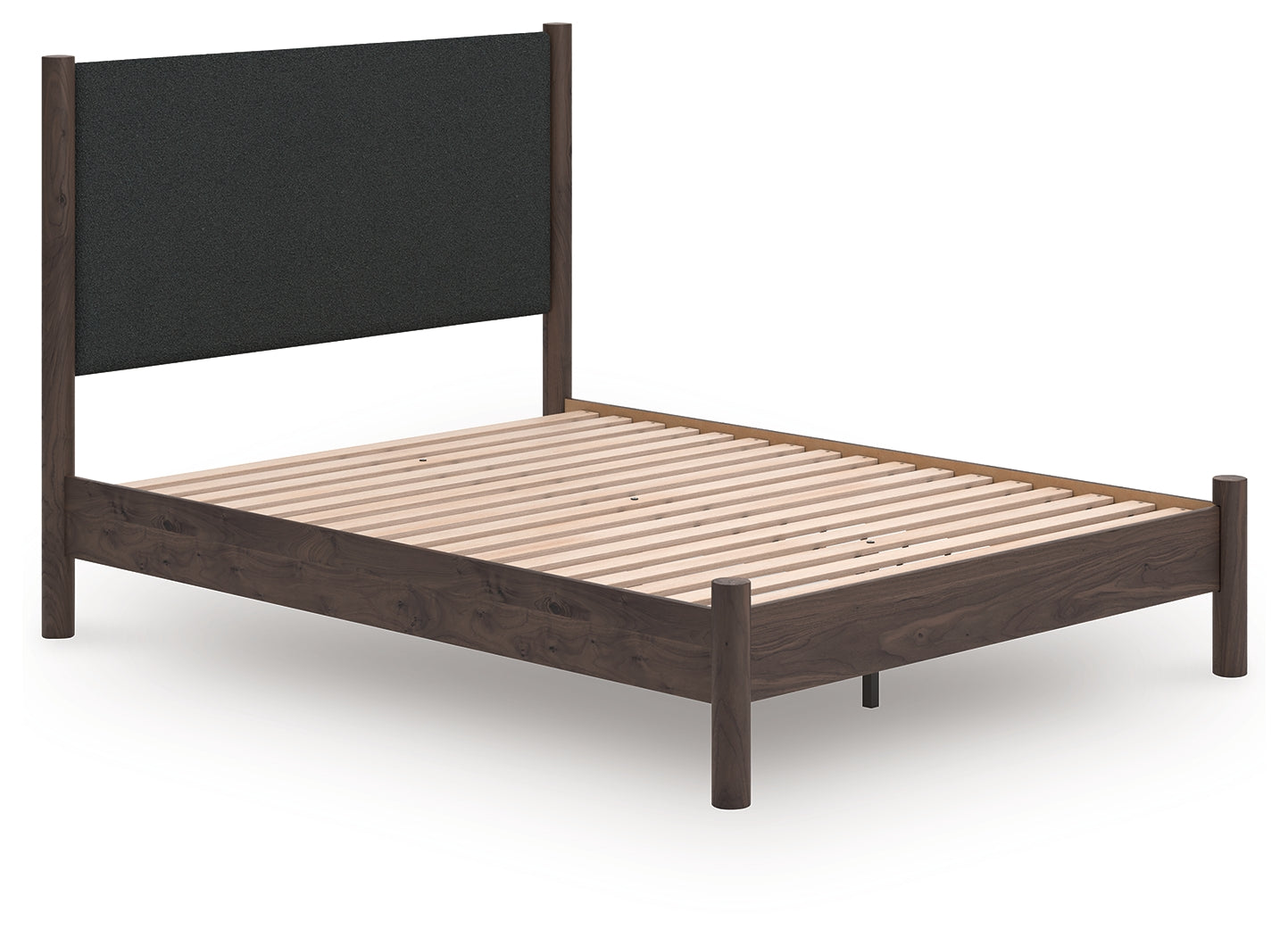 Prime Furniture - Ashley Furniture - Pamytta Bedroom - Queen Upholstered Panel Platform Bed / Brown - PCB2614B12