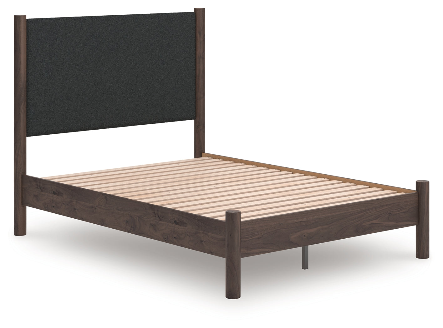 Prime Furniture - Ashley Furniture - Pamytta Bedroom - Full Upholstered Panel Platform Bed / Brown - PCB2614B10