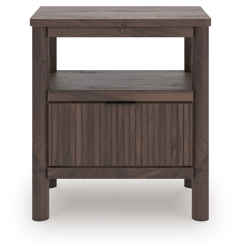 Prime Furniture - Ashley Furniture - Pamytta Bedroom - One Drawer Night Stand / Brown - PCB2614-91