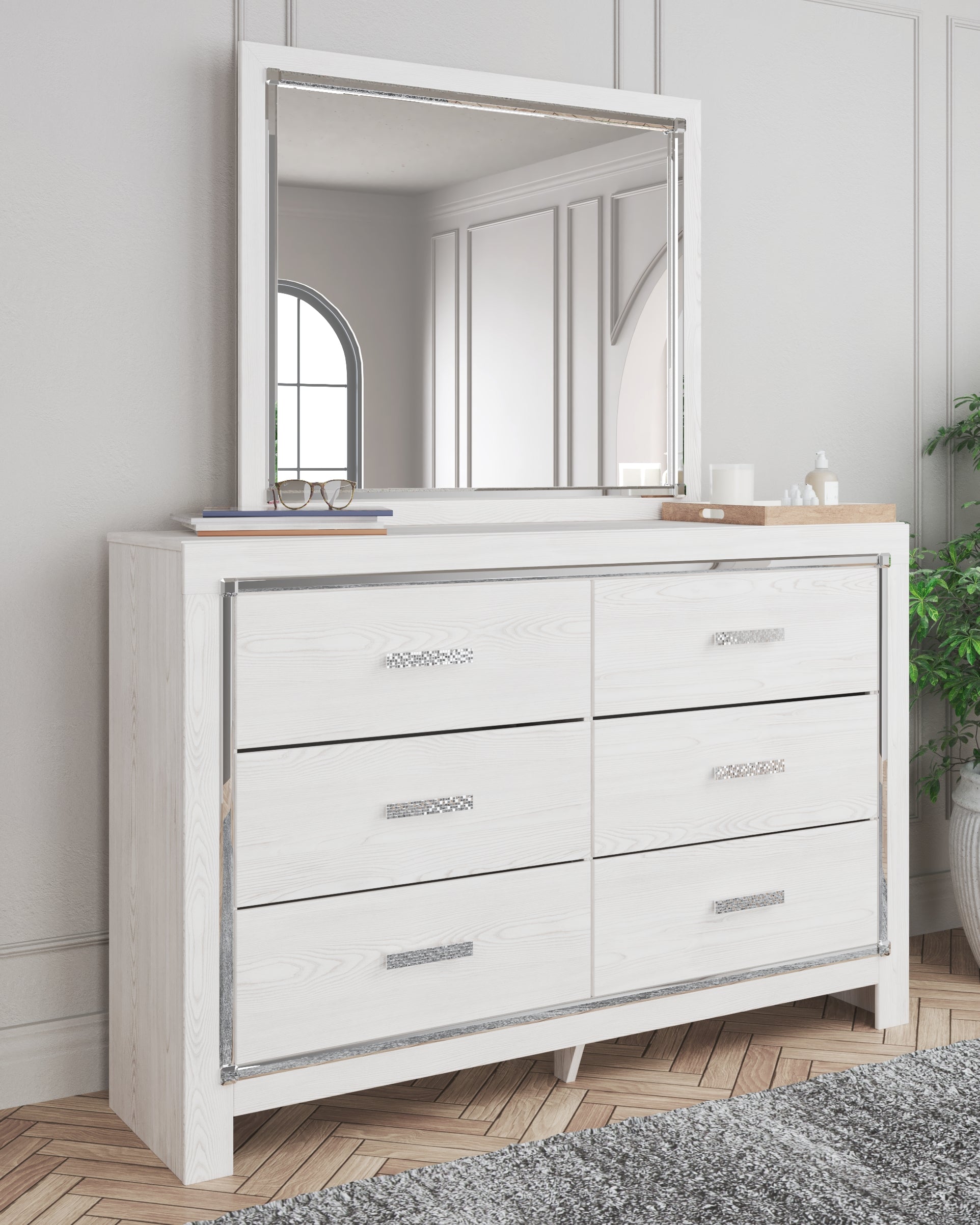 Prime Furniture - Ashley Furniture - Altyra Bedroom - Dresser and Mirror / White - B2640B1