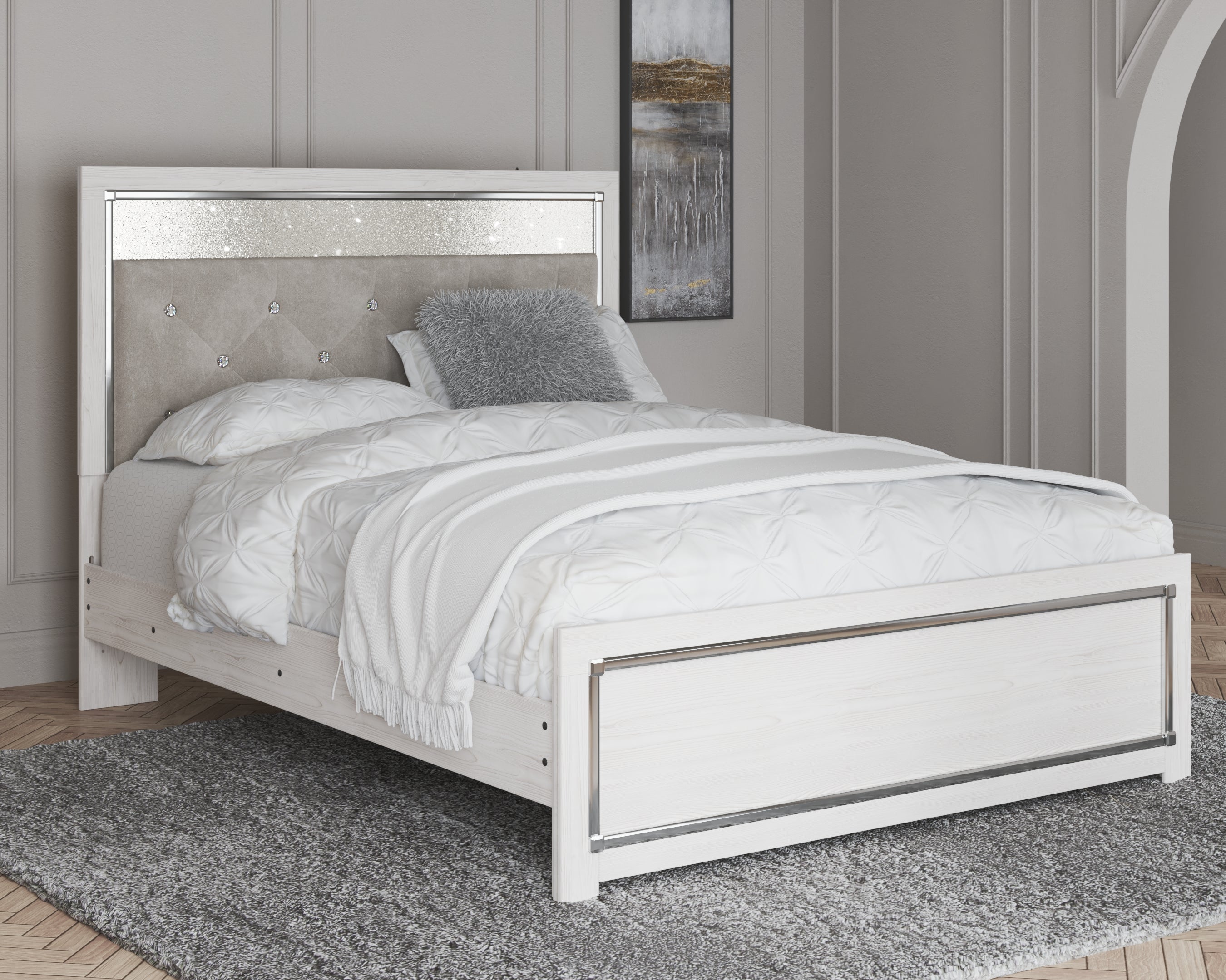 Prime Furniture - Ashley Furniture - Altyra Bedroom - Queen Panel Bed / White - B2640B2