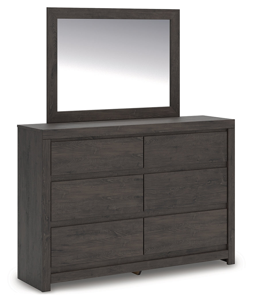 Prime Furniture - Ashley Furniture - Fraluna Bedroom - Dresser and Mirror / Charcoal - PCB3370B1