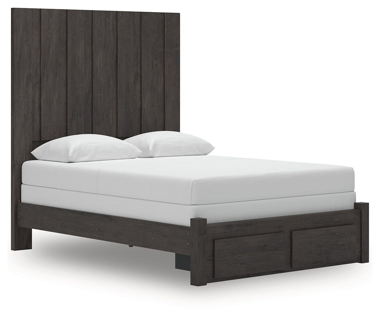 Prime Furniture - Ashley Furniture - Fraluna Bedroom - Queen Panel Storage Bed / Charcoal - PCB3370B4