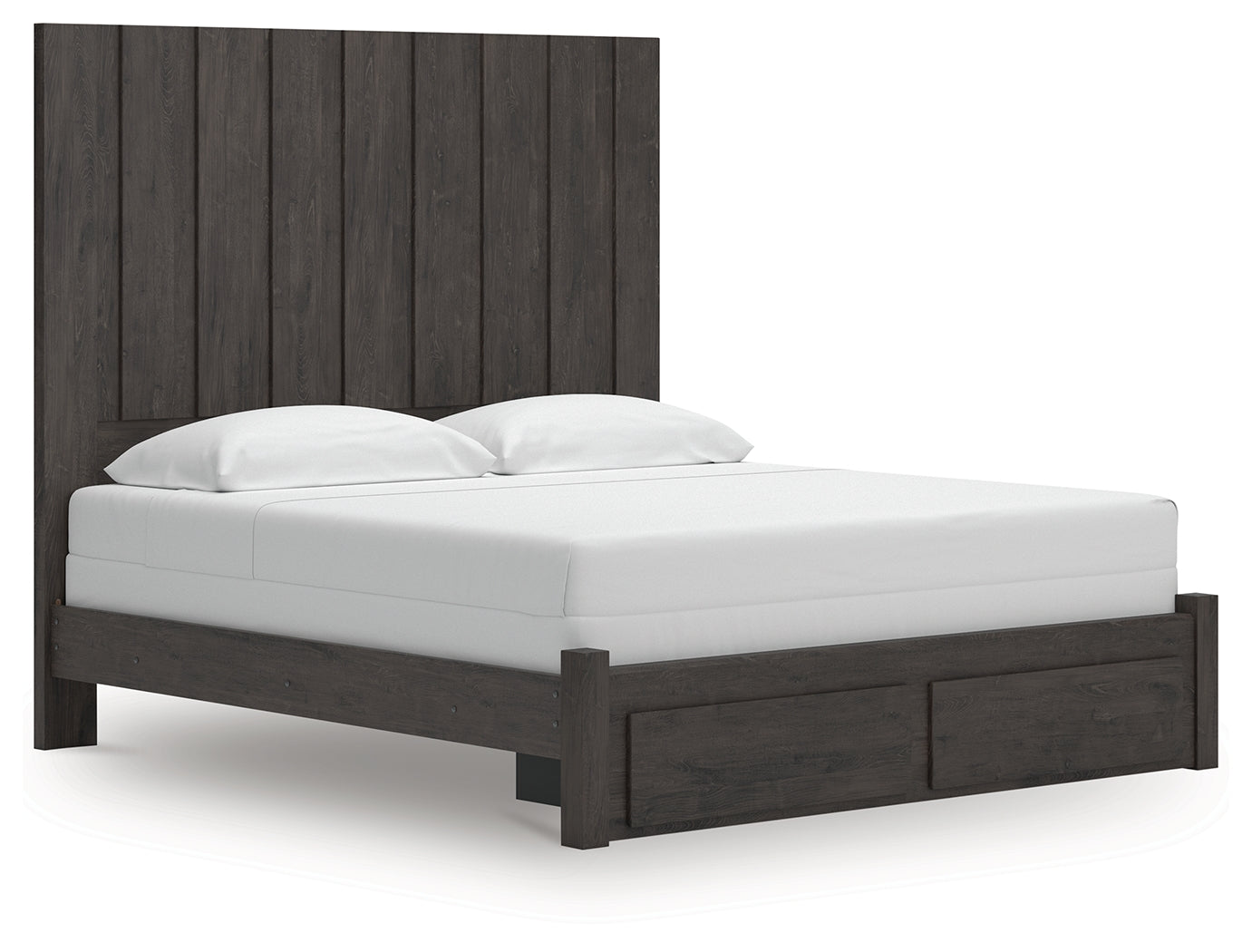 Prime Furniture - Ashley Furniture - Fraluna Bedroom - King Panel Storage Bed / Charcoal - PCB3370B9