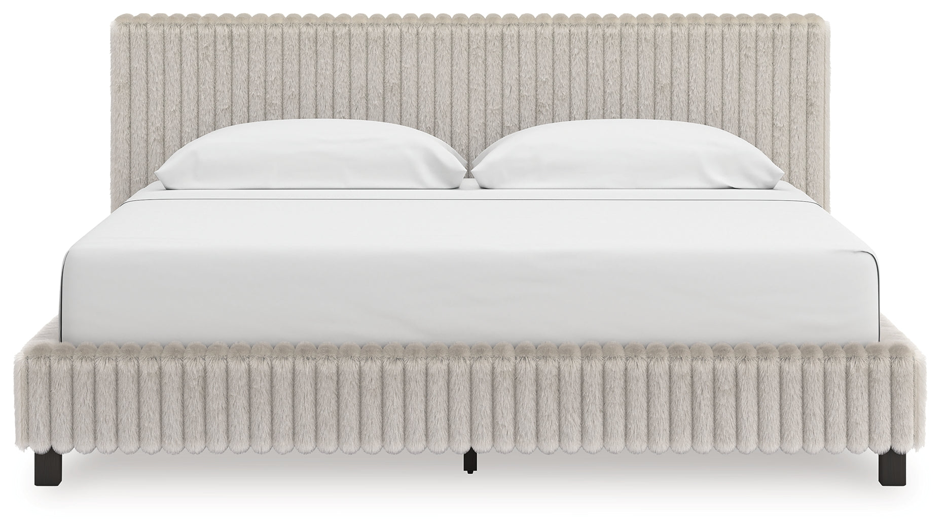 Prime Furniture - Ashley Furniture - Zuraleus Bedroom - King Upholstered Bed / White - PCB3381B13