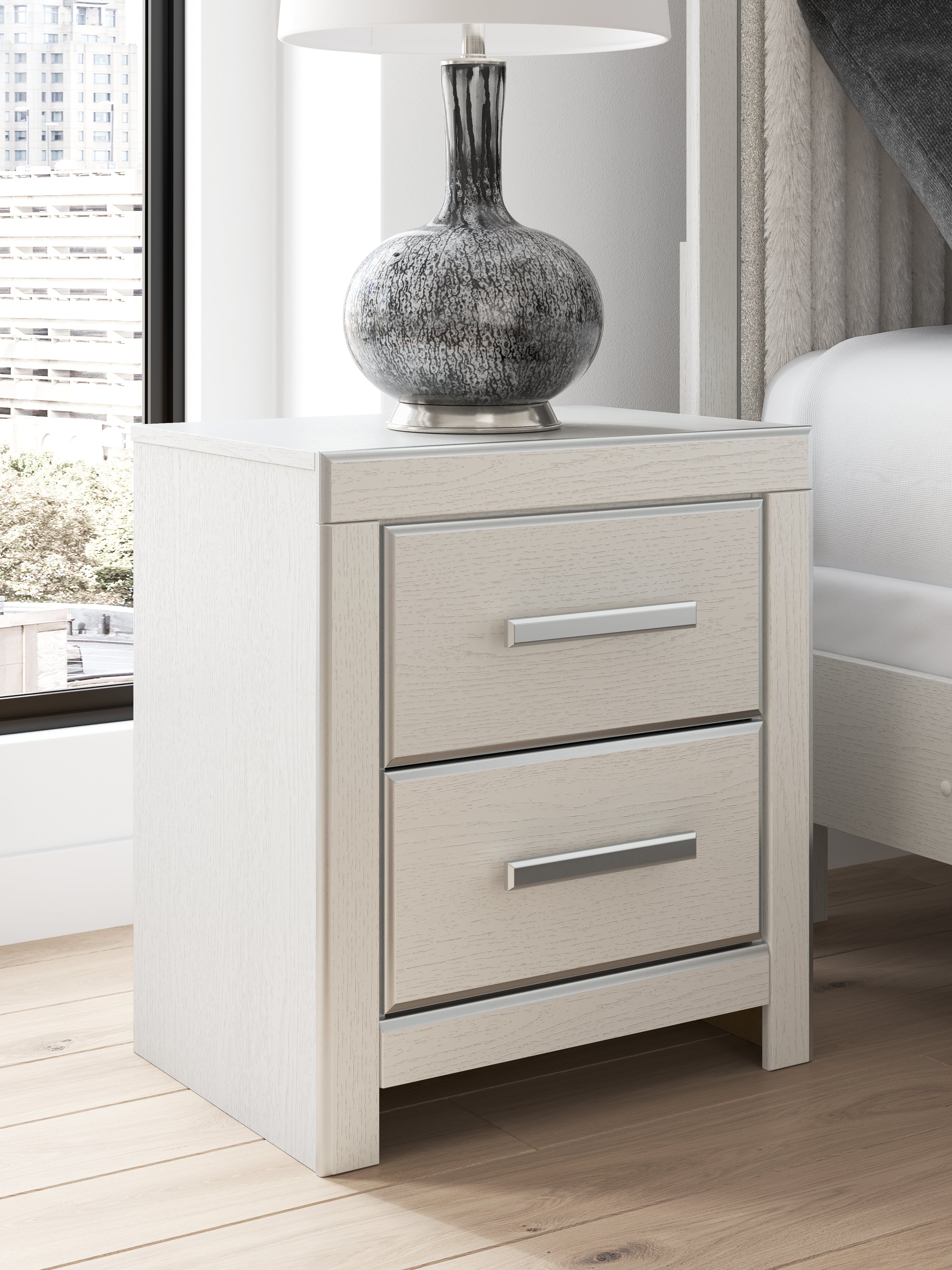 Prime Furniture - Ashley Furniture - Zuraleus Bedroom - Two Drawer Night Stand / White - PCB3381-92