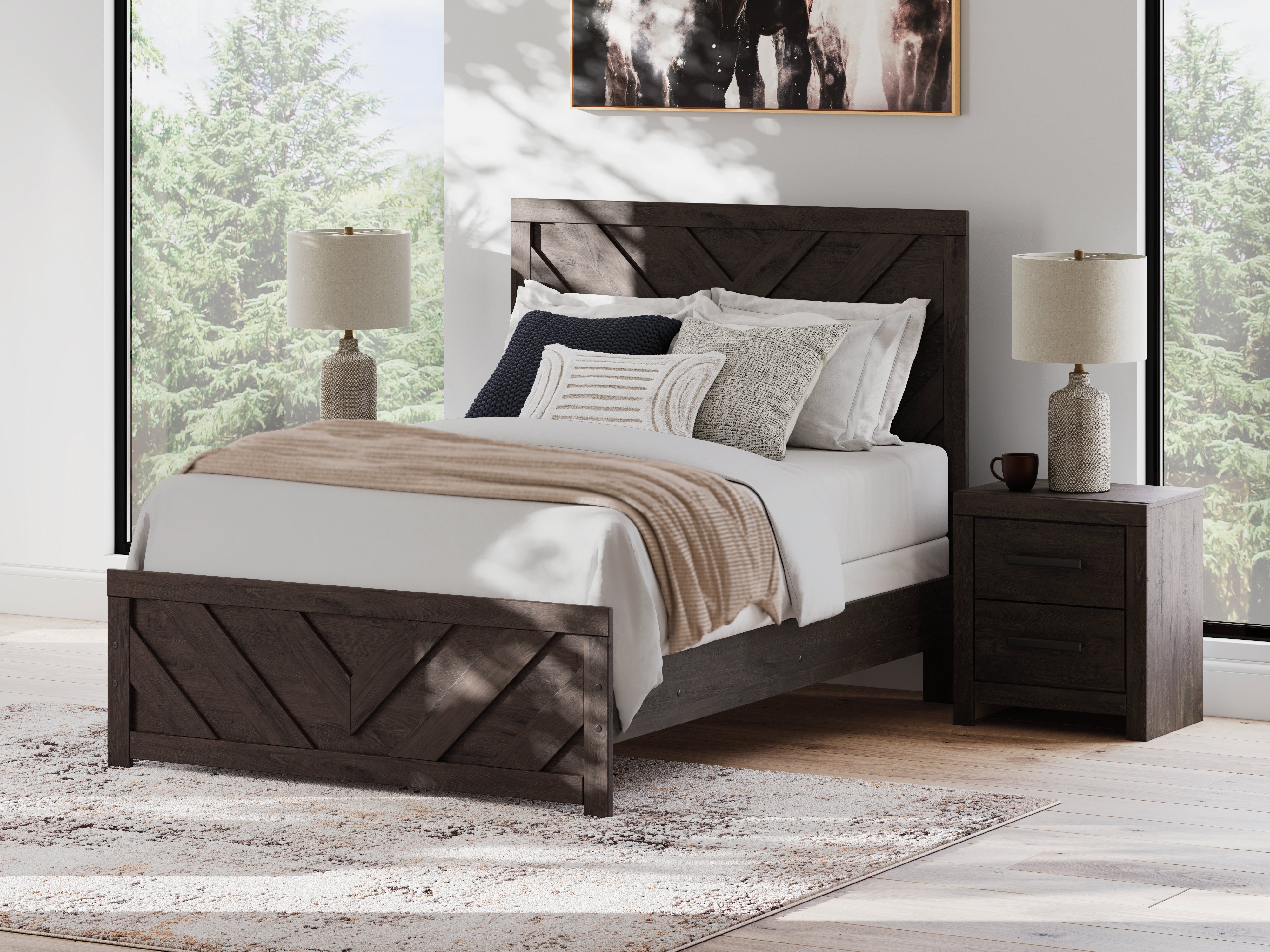 Prime Furniture - Ashley Furniture - Prendonea Bedroom - Full Panel Bed / Charcoal - B3789B3
