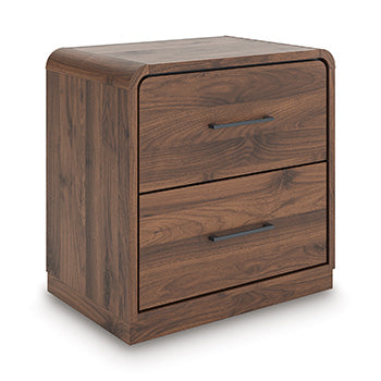 Prime Furniture - Ashley Furniture - Fortlorn Bedroom - Two Drawer Night Stand / Walnut Brown - PCB386-92