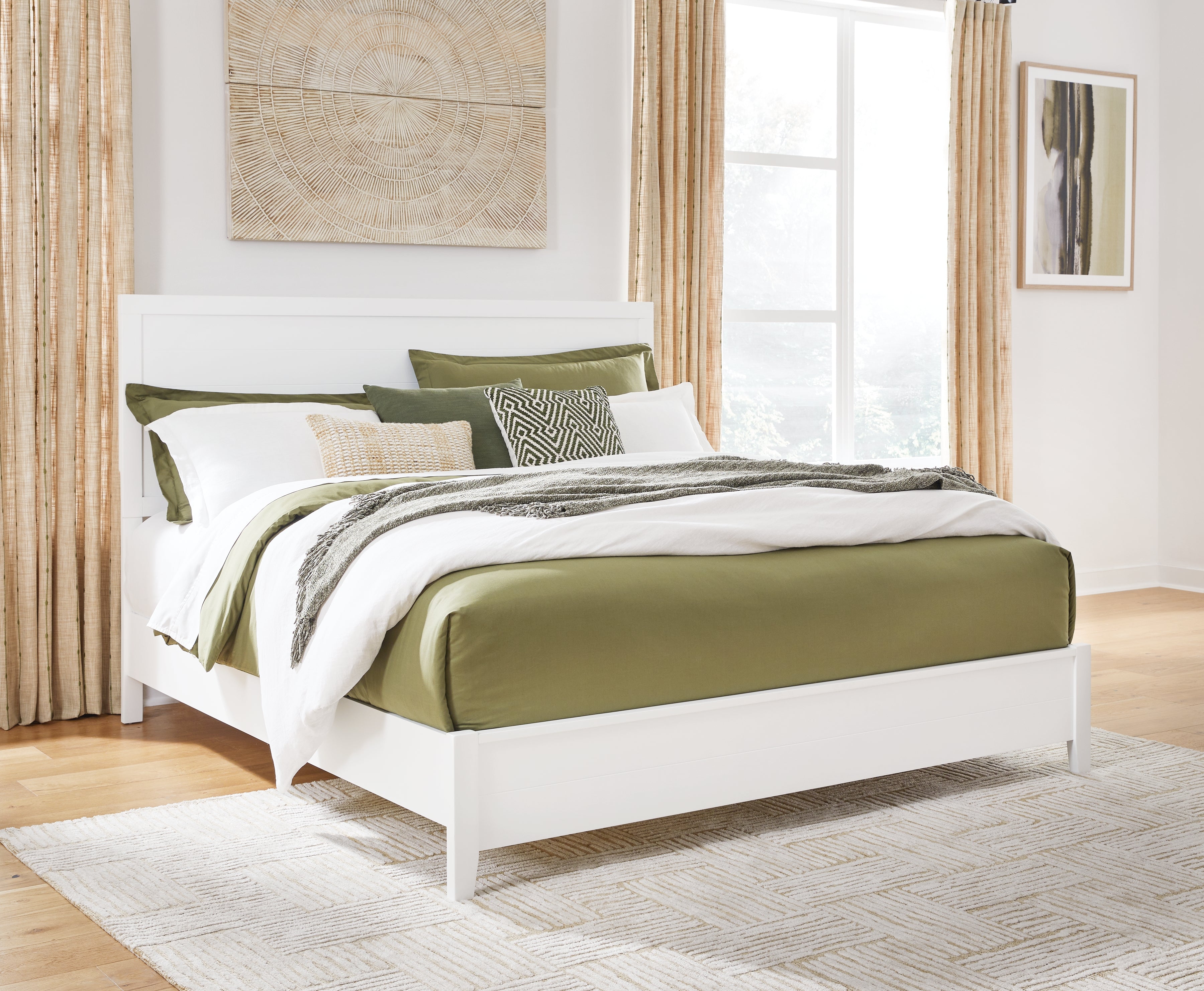 Prime Furniture - Ashley Furniture - Binterglen Bedroom - King Panel Bed / White - B427B8