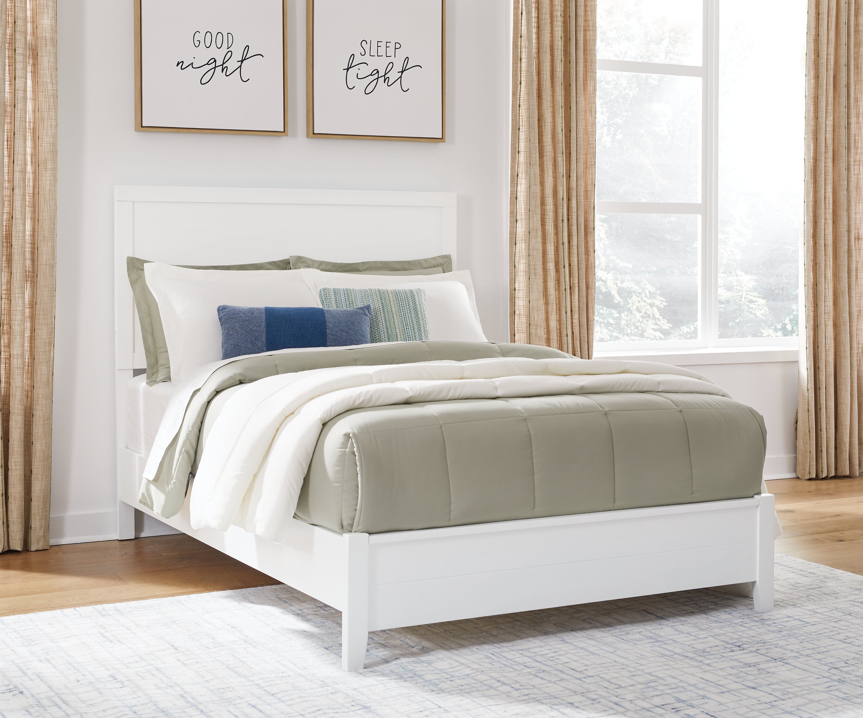 Prime Furniture - Ashley Furniture - Binterglen Bedroom - Full Panel Bed / White - B427B4