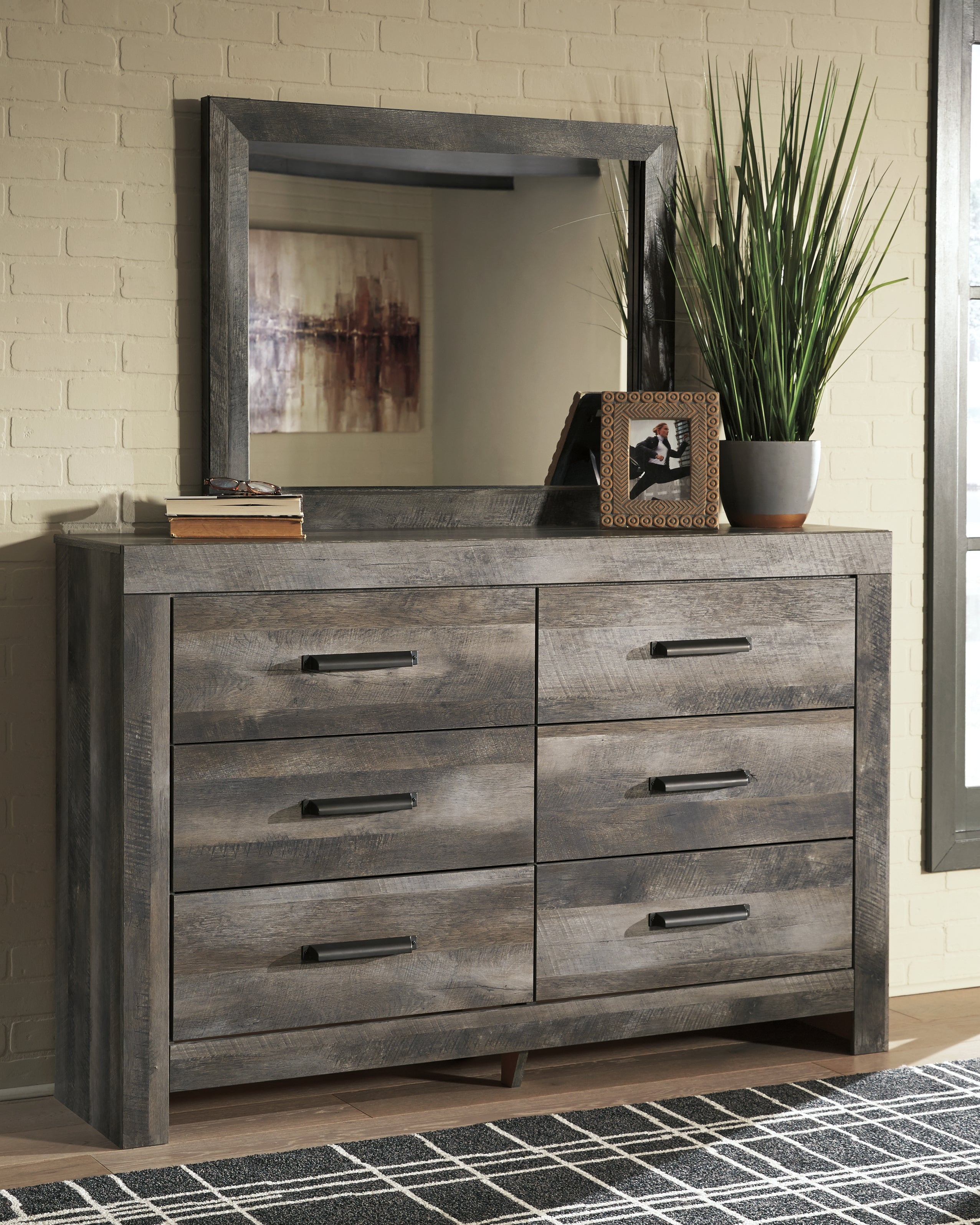 Prime Furniture - Ashley Furniture - Wynnlow Bedroom - Dresser and Mirror / Gray - B440B1