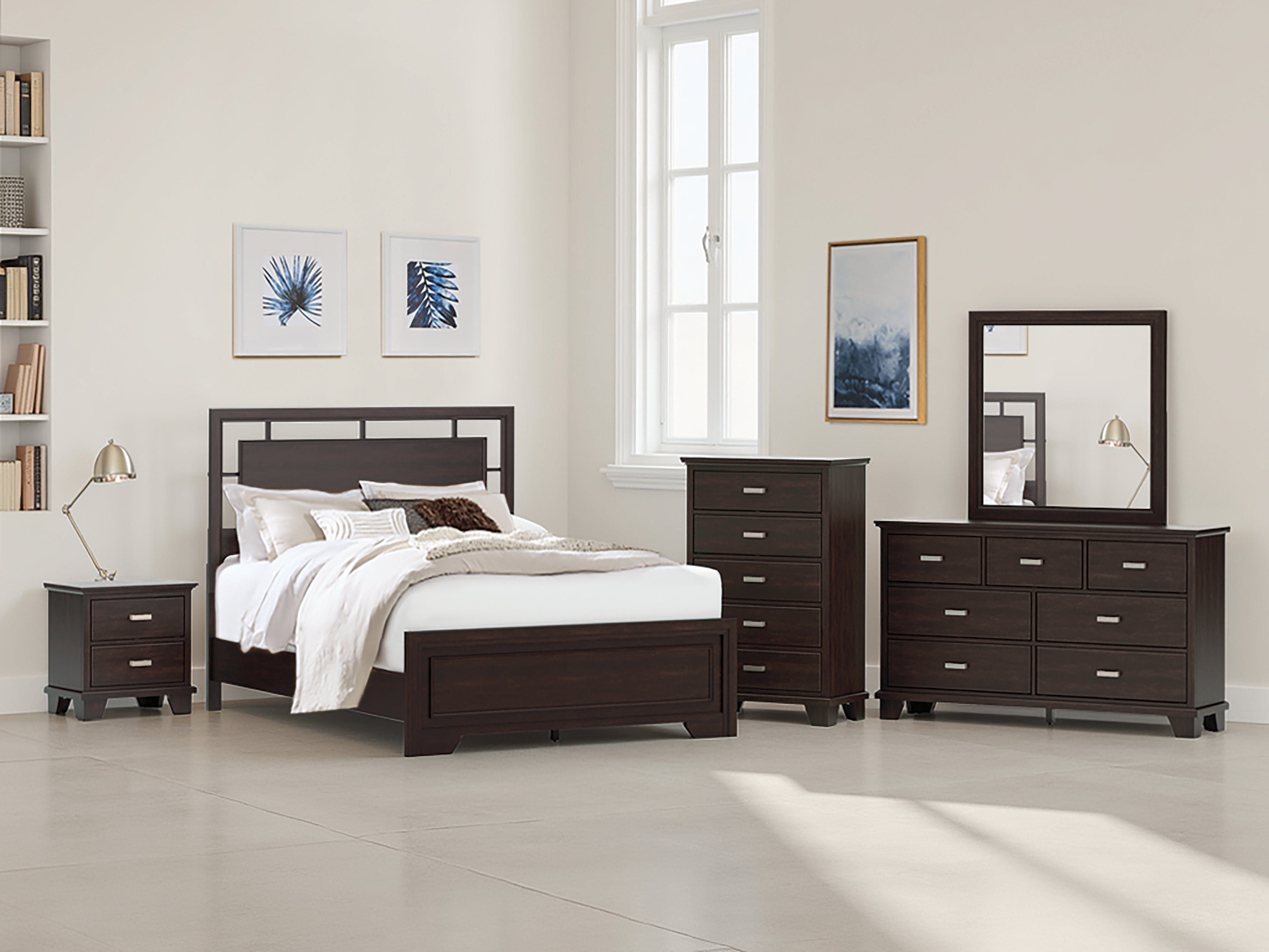 Prime Furniture - Ashley Furniture - Covetown Bedroom - Queen Panel Bed / Dark Brown - B441B6