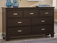 Prime Furniture - Ashley Furniture - Covetown Bedroom - King Panel Bed / Dark Brown - B441B8