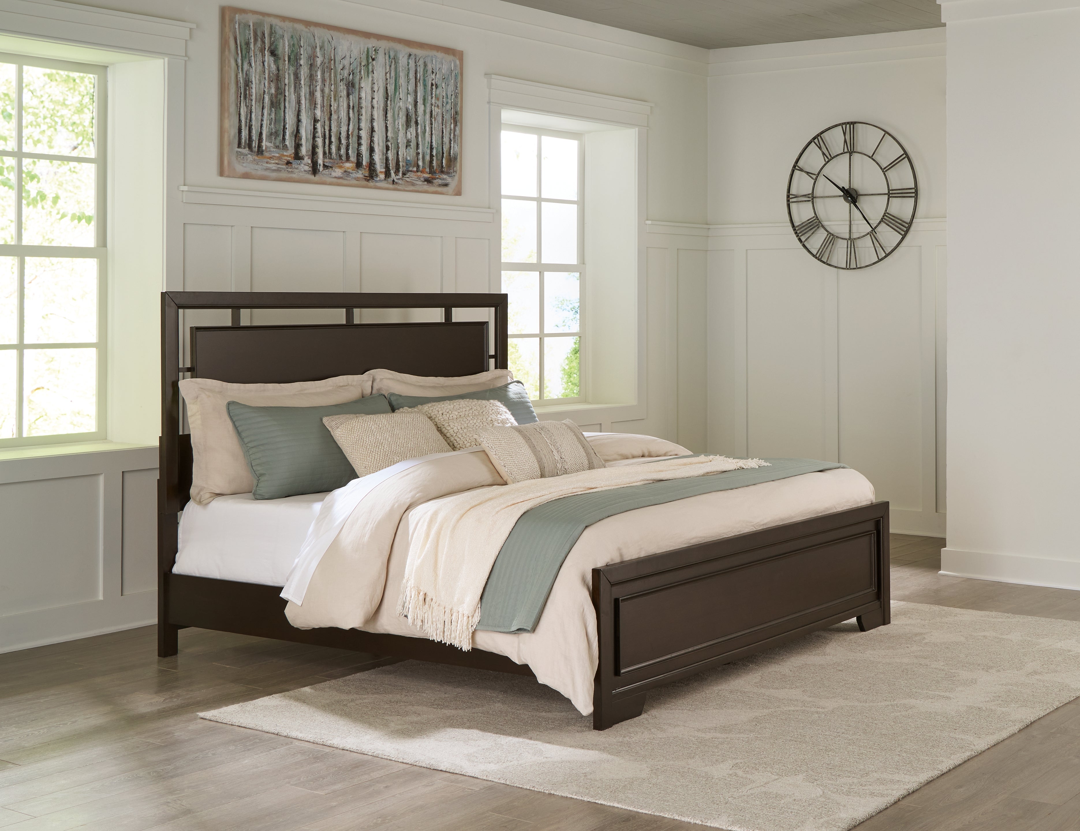Prime Furniture - Ashley Furniture - Covetown Bedroom - King Panel Bed / Dark Brown - B441B8