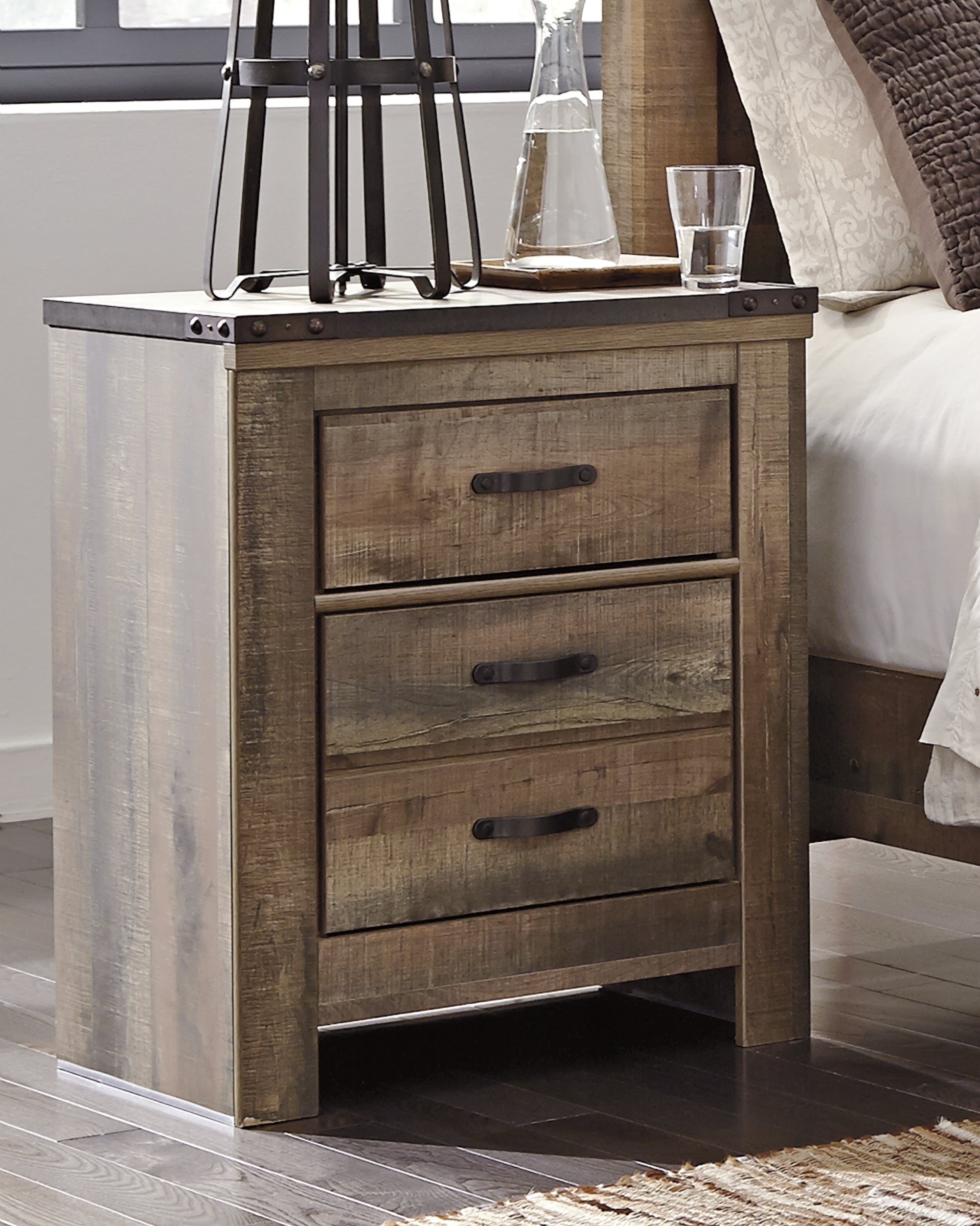 Prime Furniture - Ashley Furniture - Trinell Bedroom - Two Drawer Night Stand / Brown - B446-92