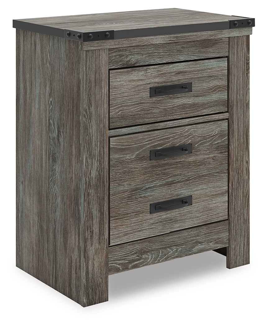 Prime Furniture - Ashley Furniture - Frandern Bedroom - Two Drawer Night Stand / Gray - B4480-92