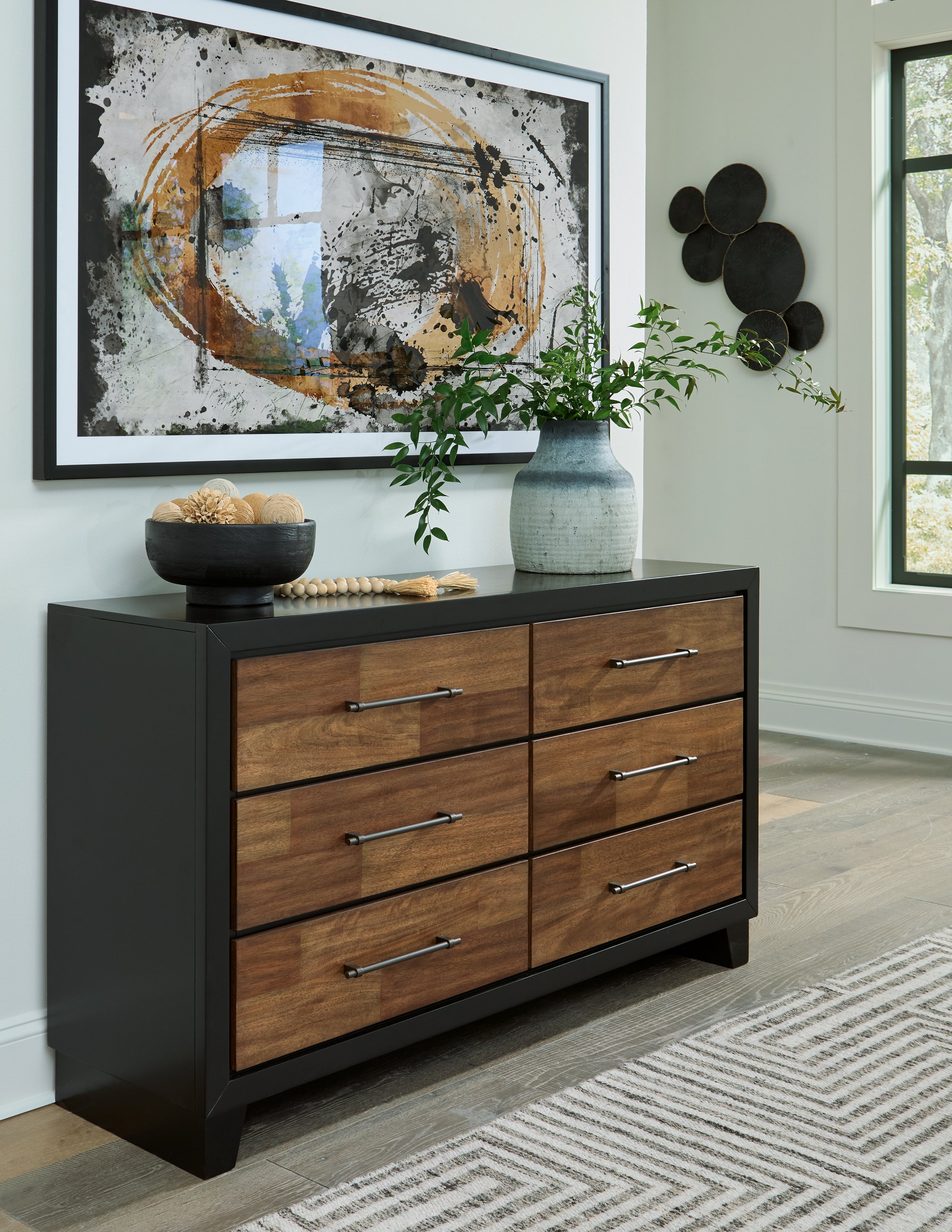 Prime Furniture - Ashley Furniture - Kraeburn Bedroom - Dresser / Brown/Black - B496-31