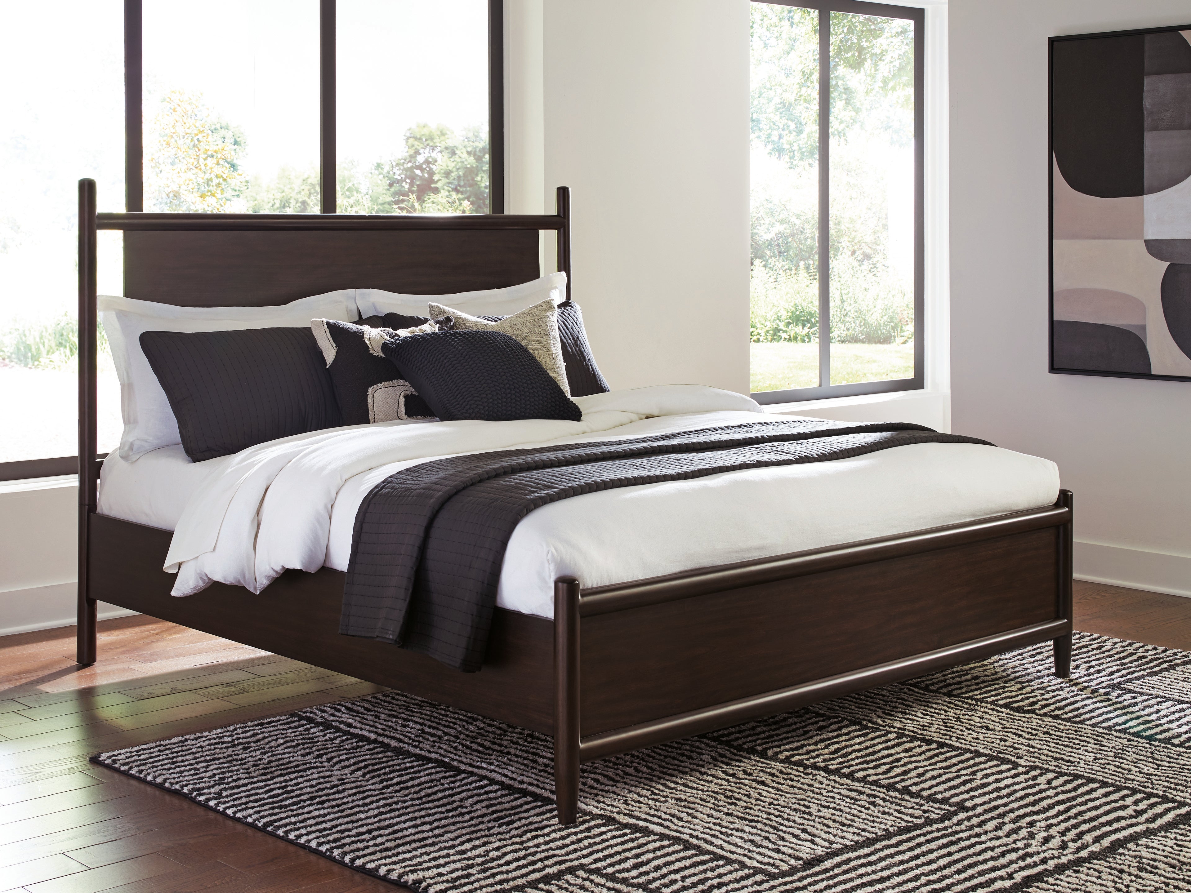 Prime Furniture - Ashley Furniture - Dantenton Bedroom - Queen Panel Bed / Merlot - B611B2