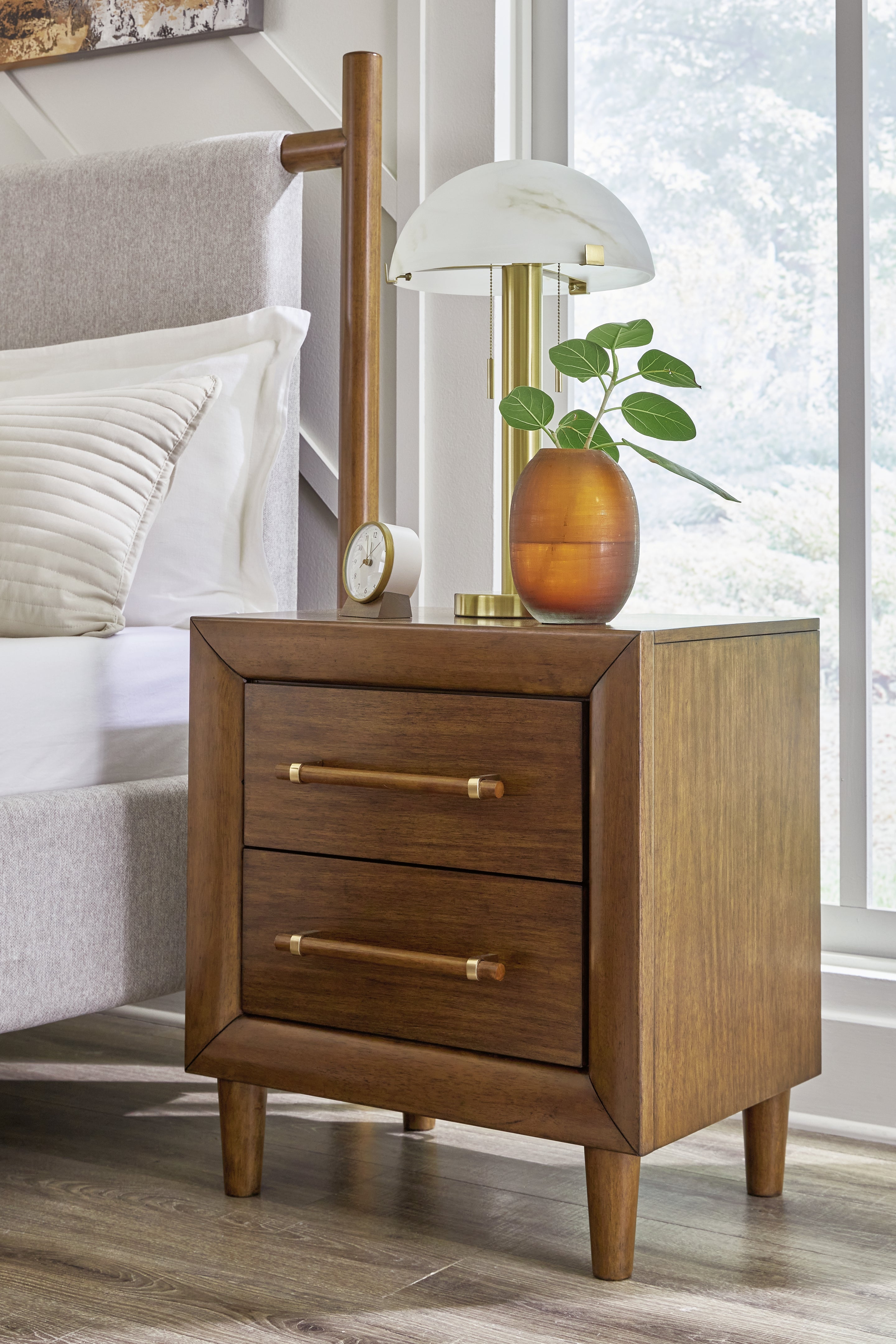 Prime Furniture - Ashley Furniture - Lyncott Bedroom - Two Drawer Night Stand / Brown - B615-92