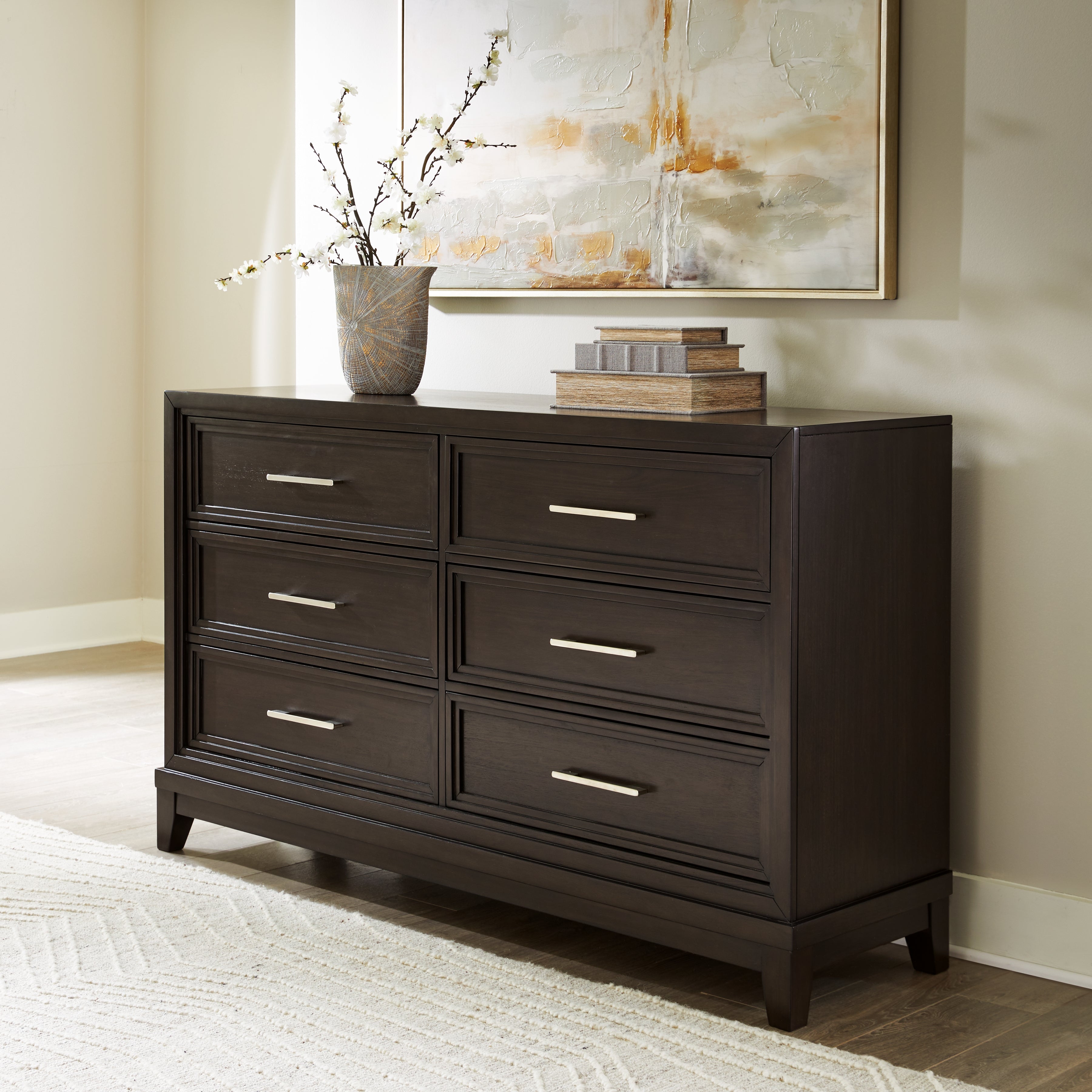 Prime Furniture - Ashley Furniture - Neymorton Bedroom - Dresser / Dark Grayish Brown - B618-31