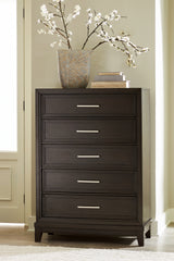 Prime Furniture - Ashley Furniture - Neymorton Bedroom - California King Upholstered Panel Bed / Dark Grayish Brown - B618B5