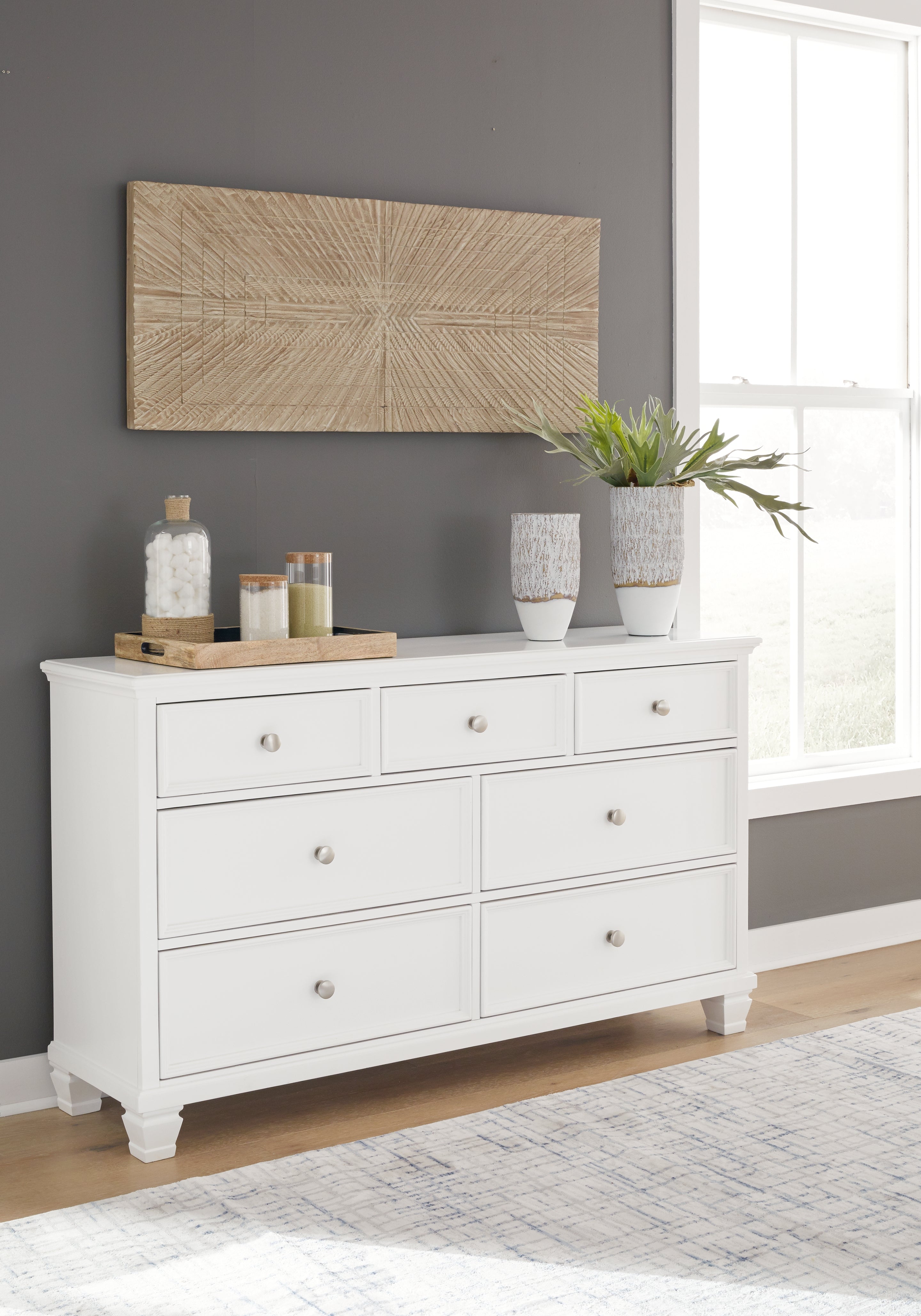 Prime Furniture - Ashley Furniture - Fortman Bedroom - Dresser / White - B680-31