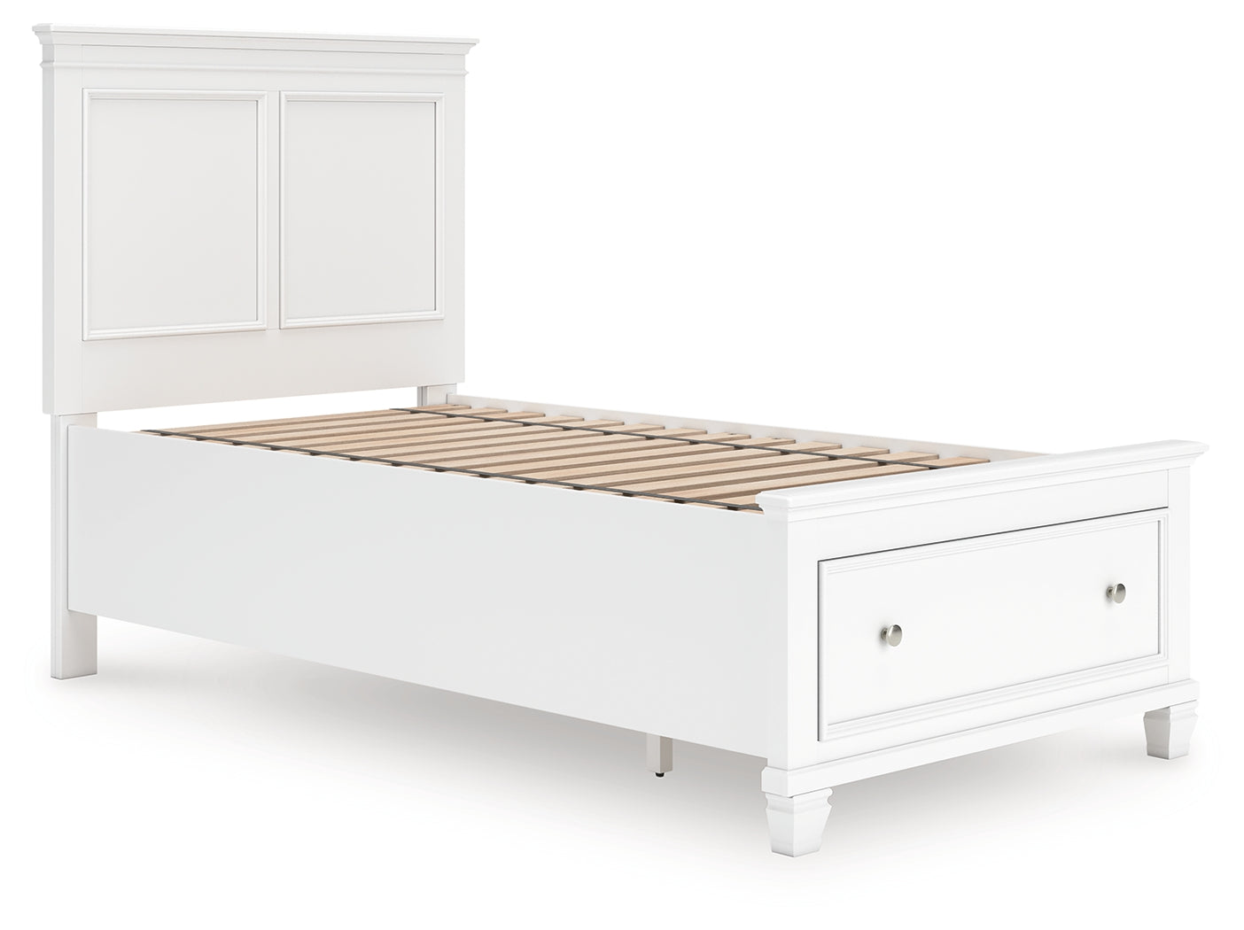 Prime Furniture - Ashley Furniture - Fortman Bedroom - Twin Panel Storage Bed / White - B680B24