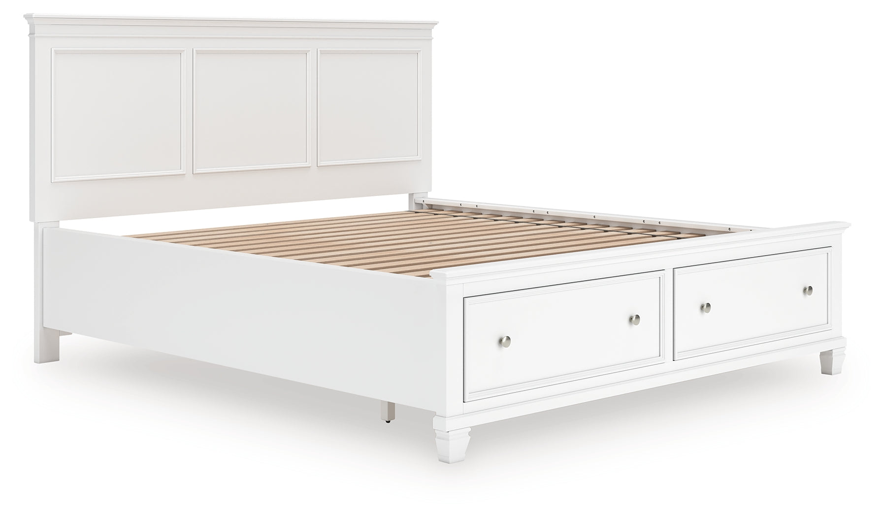 Prime Furniture - Ashley Furniture - Fortman Bedroom - California King Panel Storage Bed / White - B680B23