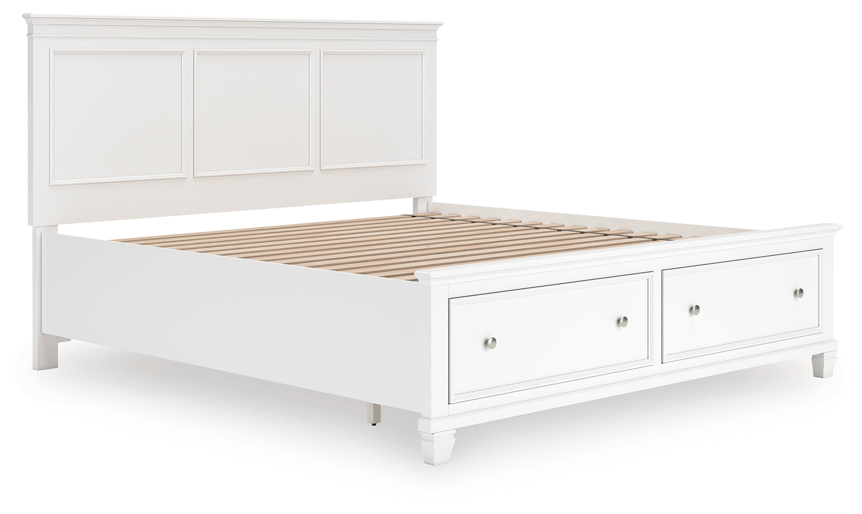Prime Furniture - Ashley Furniture - Fortman Bedroom - King Panel Storage Bed / White - B680B22