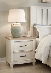 Prime Furniture - Ashley Furniture - Shaybrock Bedroom - King Panel Bed / Antique White - B683B6