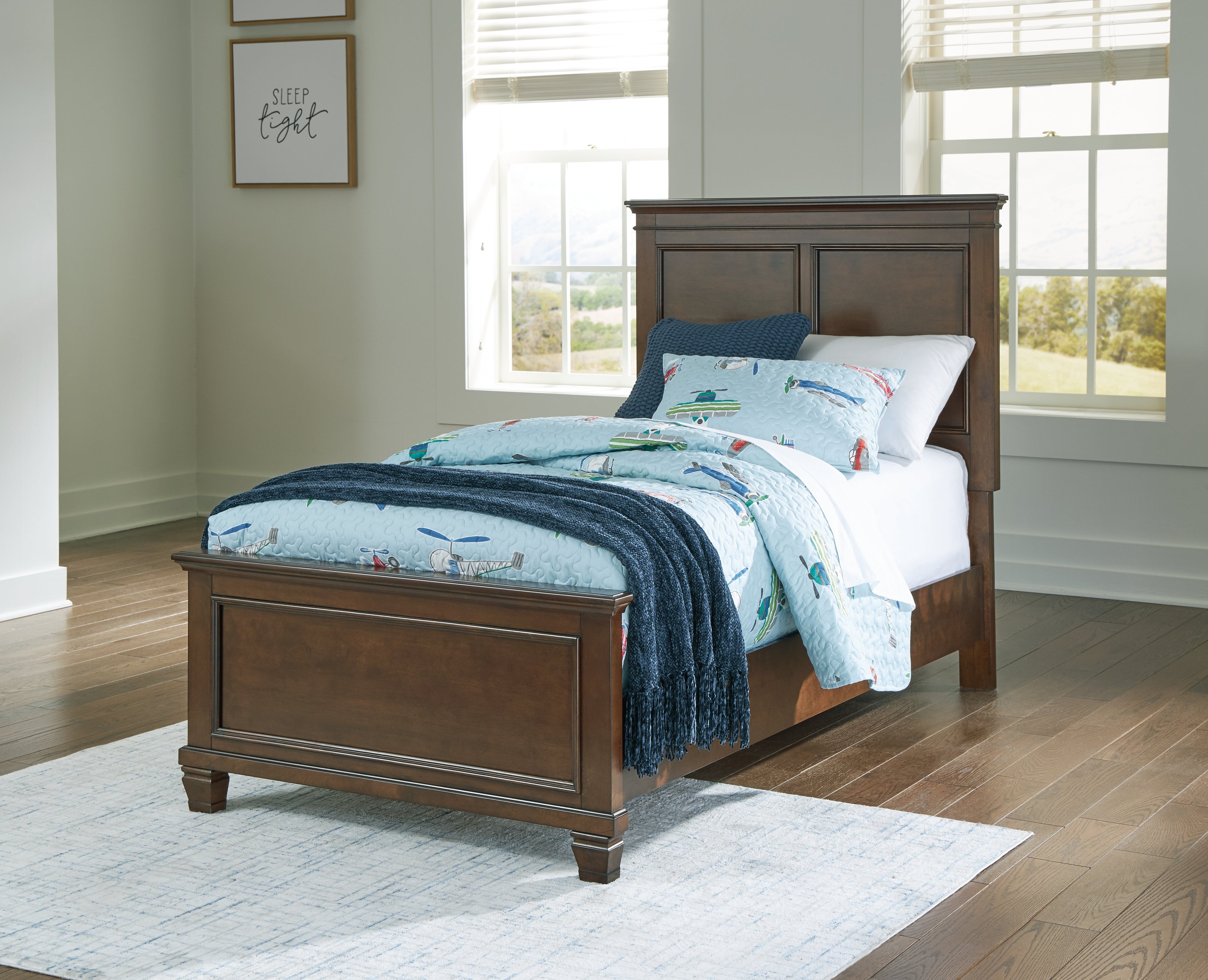 Prime Furniture - Ashley Furniture - Danabrin Bedroom - Twin Panel Bed / Brown - B685B6