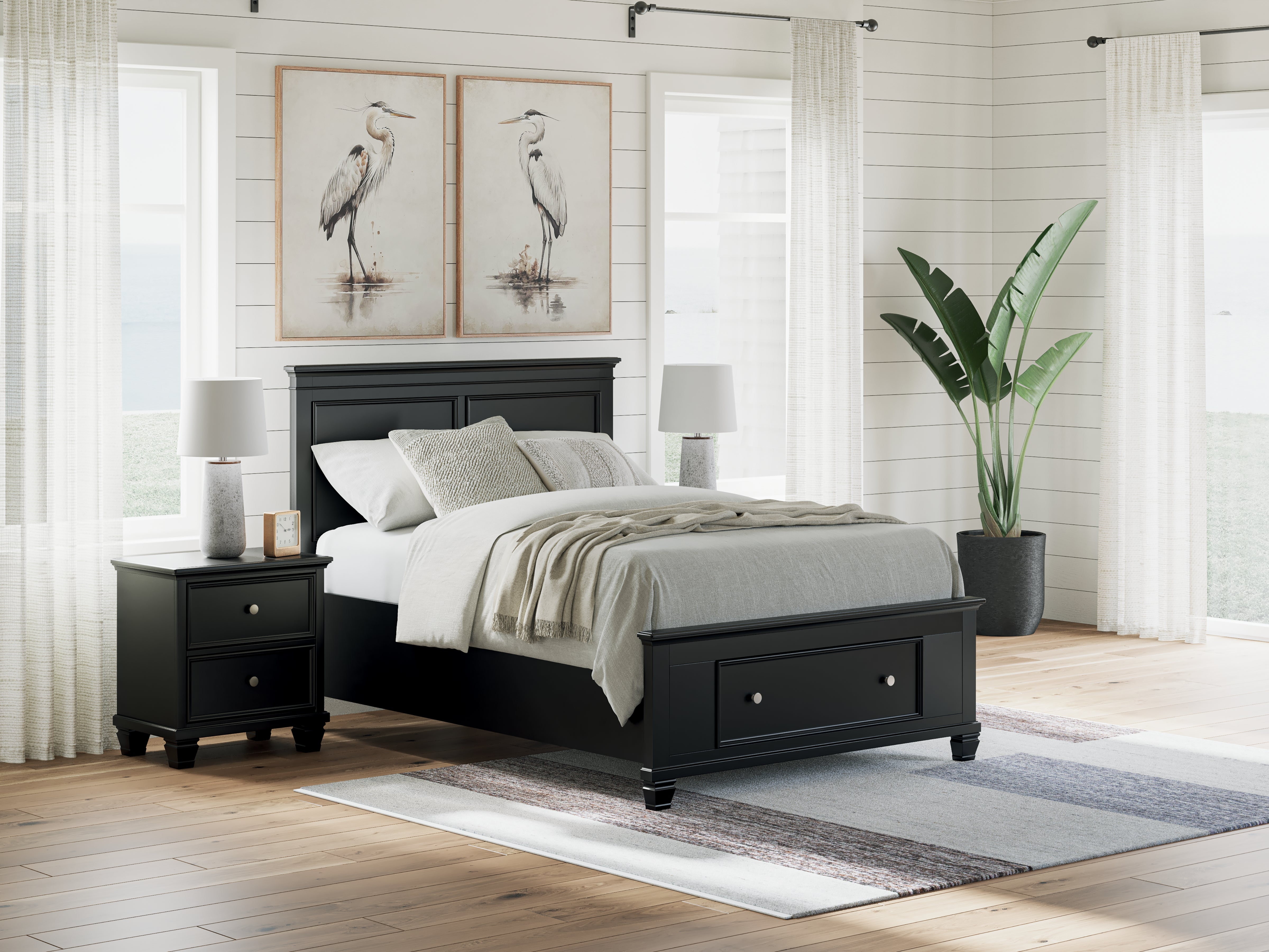 Prime Furniture - Ashley Furniture - Lanolee Bedroom - Full Panel Storage Bed / Black - B687B22