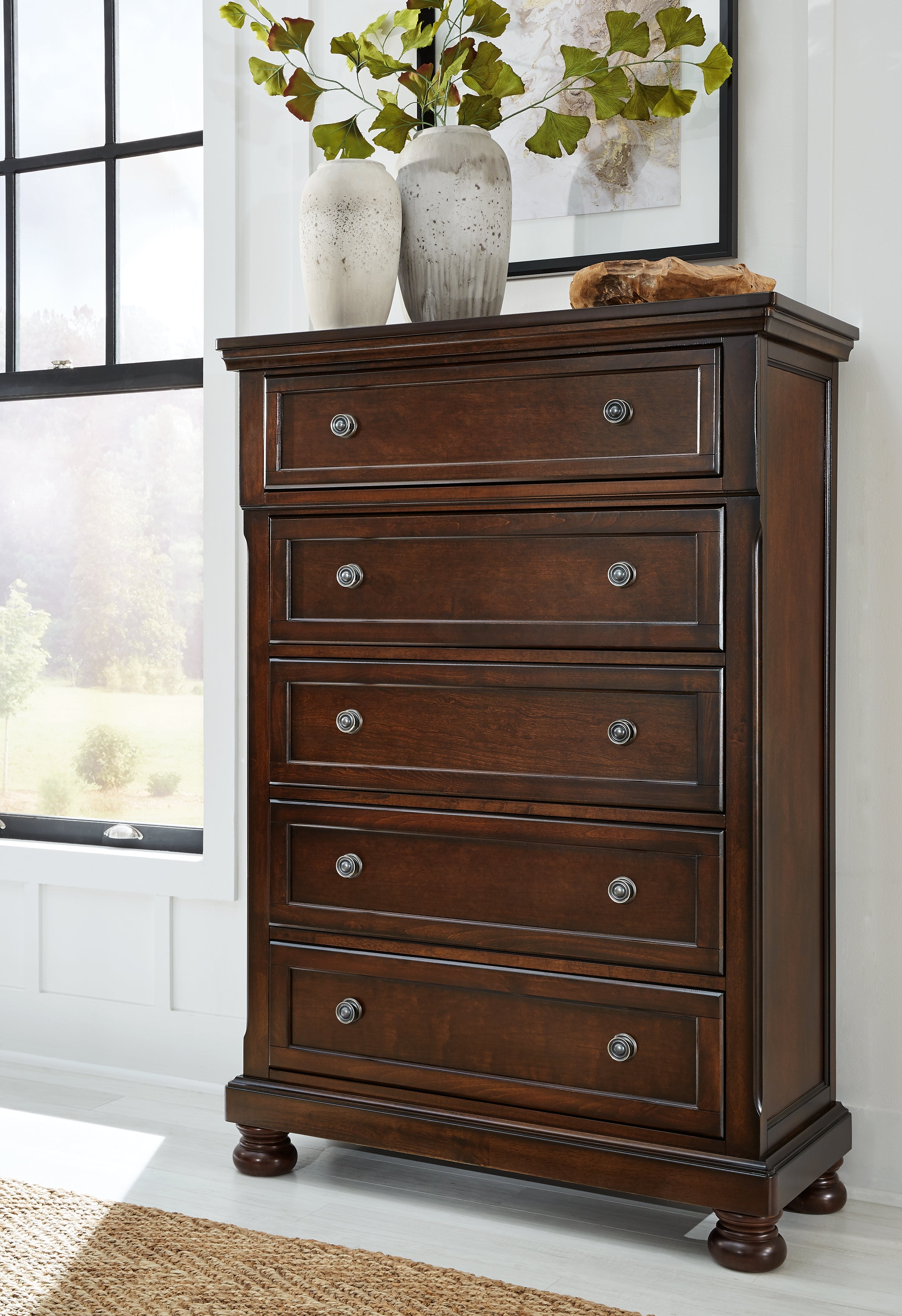 Prime Furniture - Ashley Furniture - Porter Bedroom - Chest / Rustic Brown - B697-46