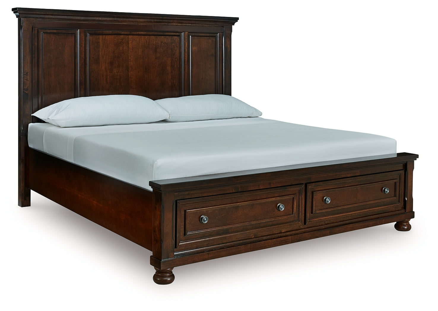 Prime Furniture - Ashley Furniture - Porter Bedroom - California King Panel Storage Bed / Rustic Brown - B697B46