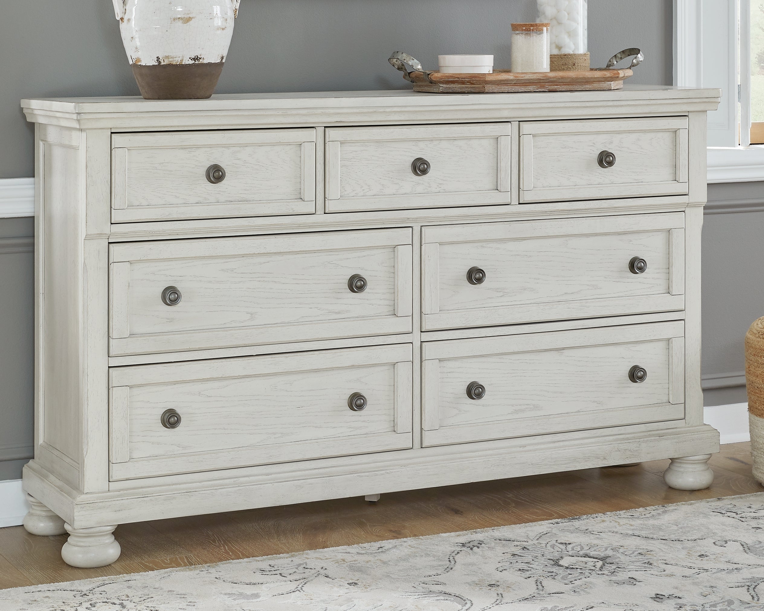 Prime Furniture - Ashley Furniture - Robbinsdale Bedroom - Dresser / Antique White - B742-31