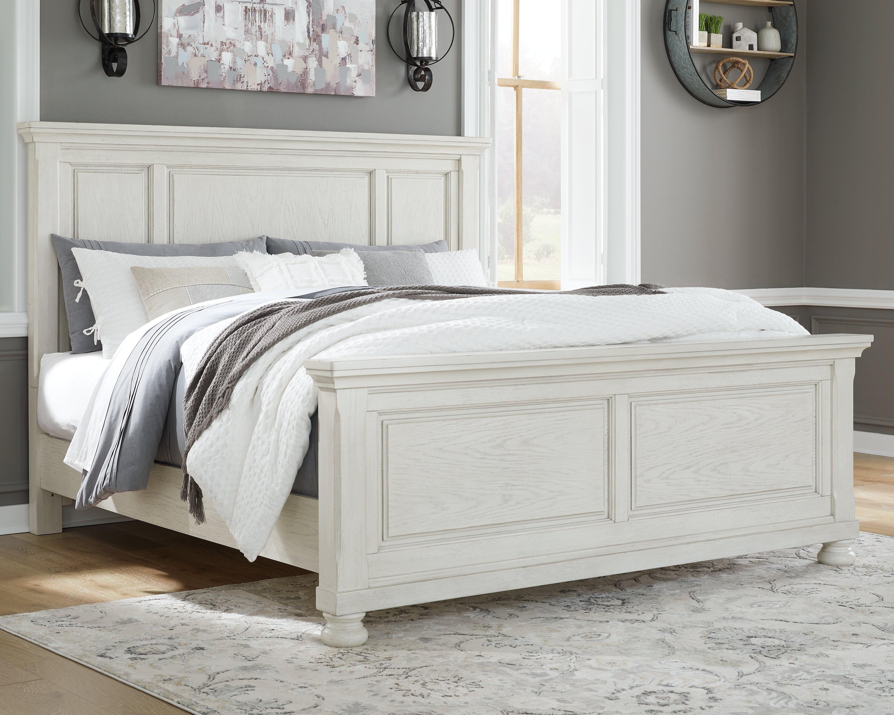 Prime Furniture - Ashley Furniture - Robbinsdale Bedroom - Queen Panel Bed / Antique White - B742B2