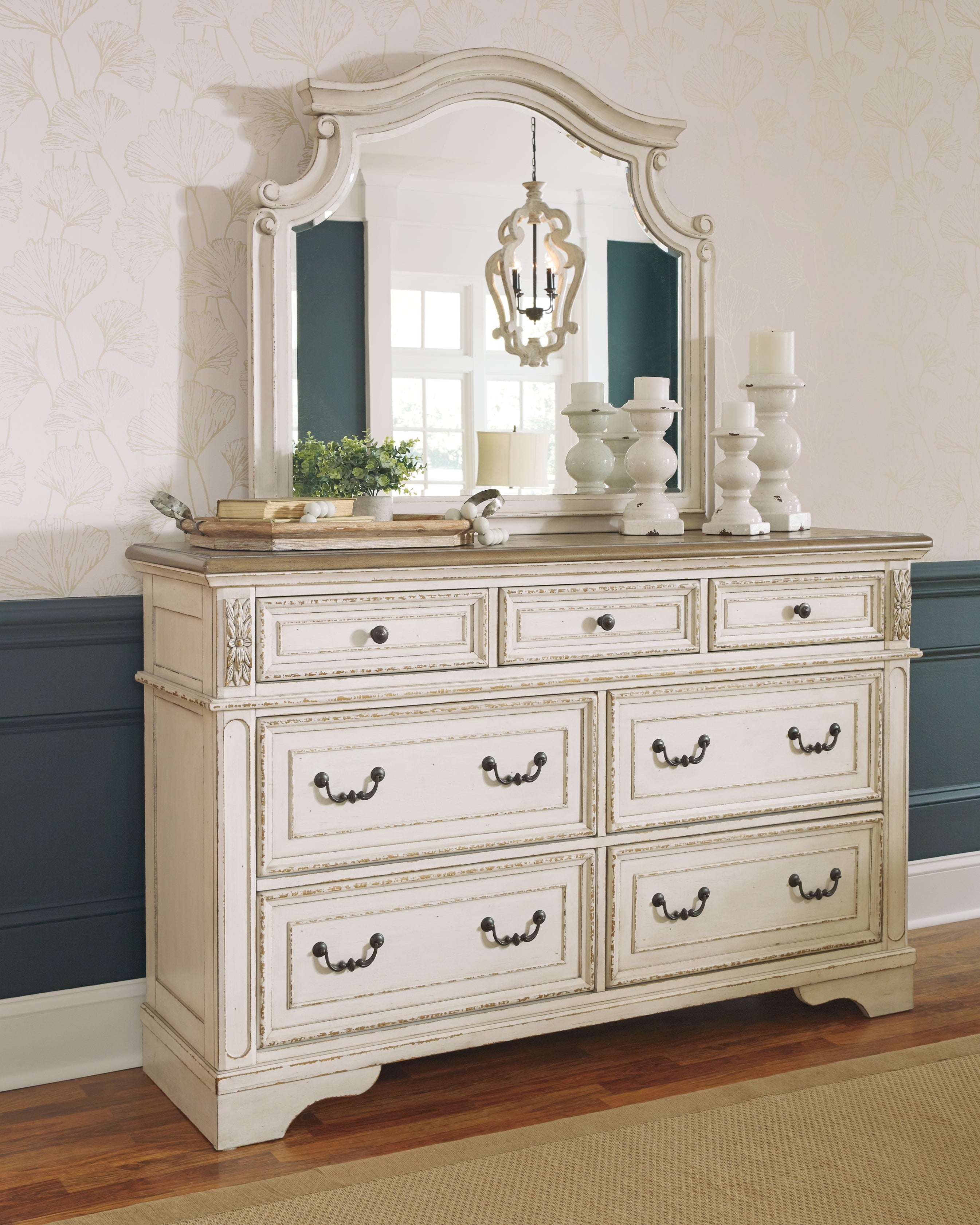 Prime Furniture - Ashley Furniture - Realyn Bedroom - Dresser and Mirror / Two-tone - B743B1