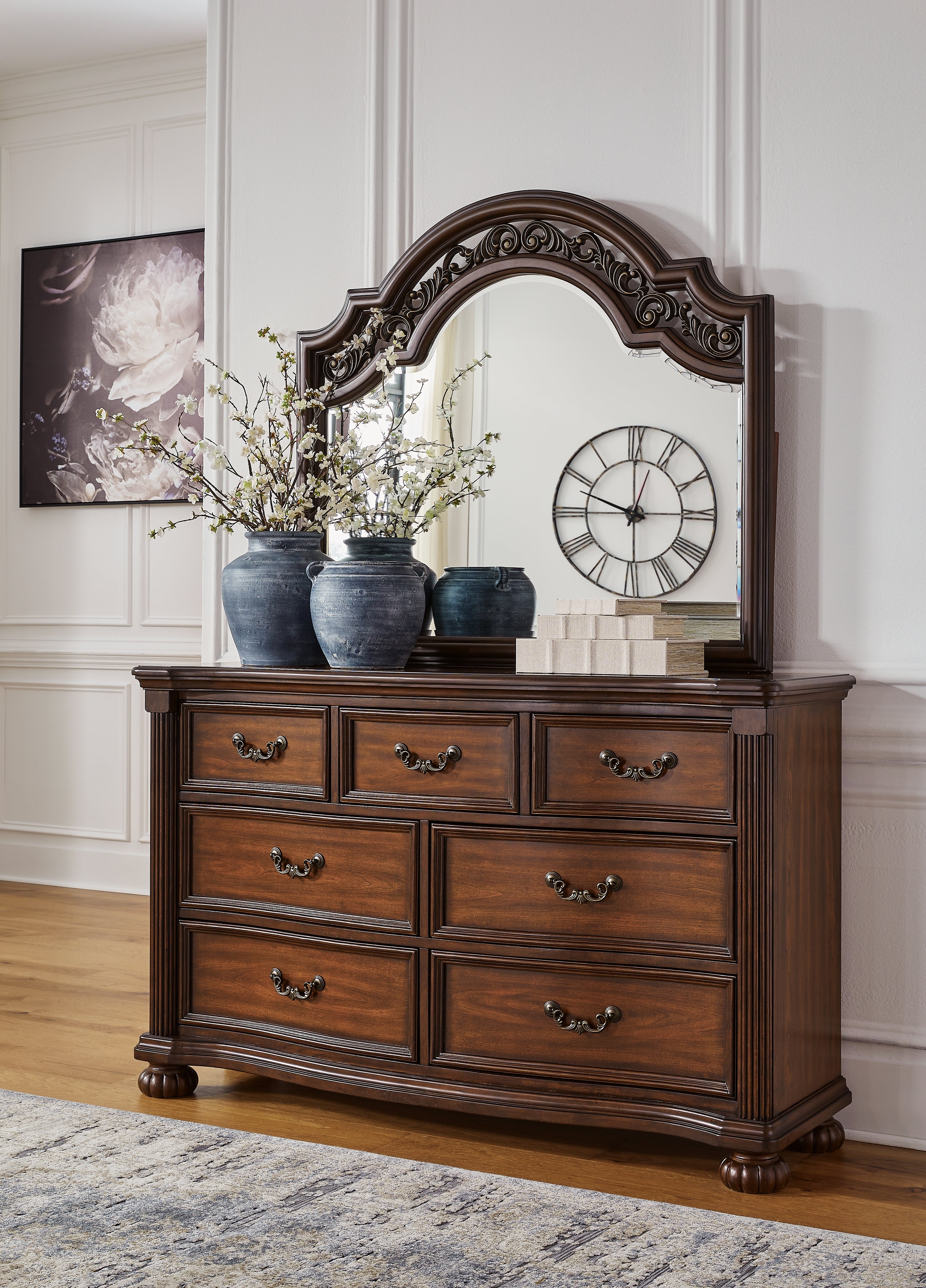 Prime Furniture - Ashley Furniture - Lavinton Bedroom - Dresser and Mirror / Brown - B764B1
